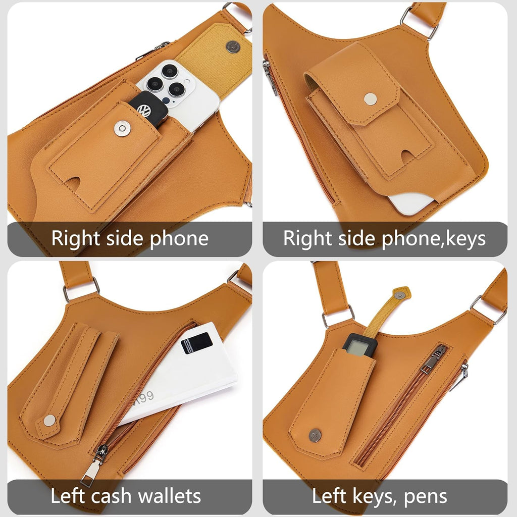 GLAMZLELE Bolsa de axila de doble hombro para hombre, para el pecho...