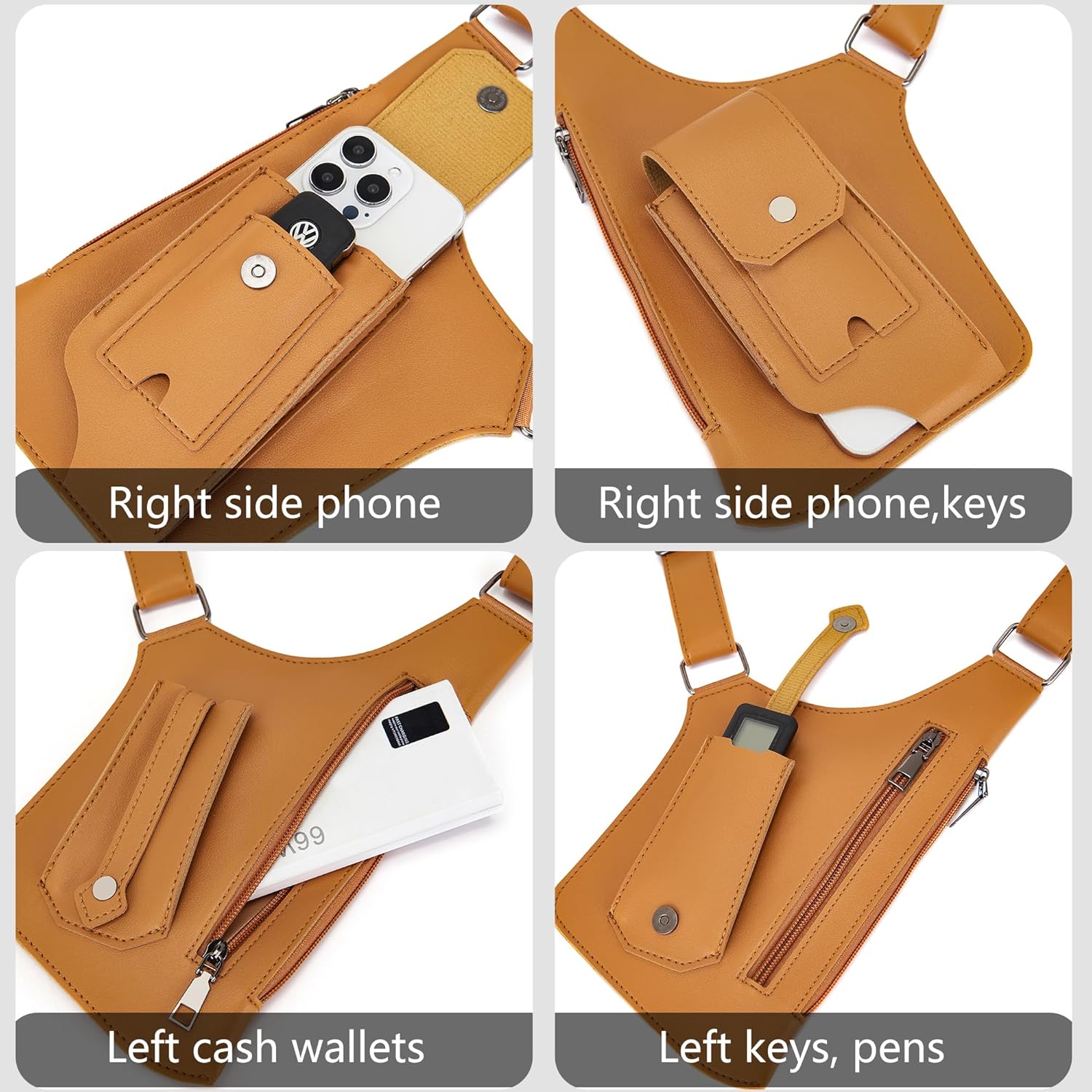 GLAMZLELE Bolsa de axila de doble hombro para hombre, para el pecho...