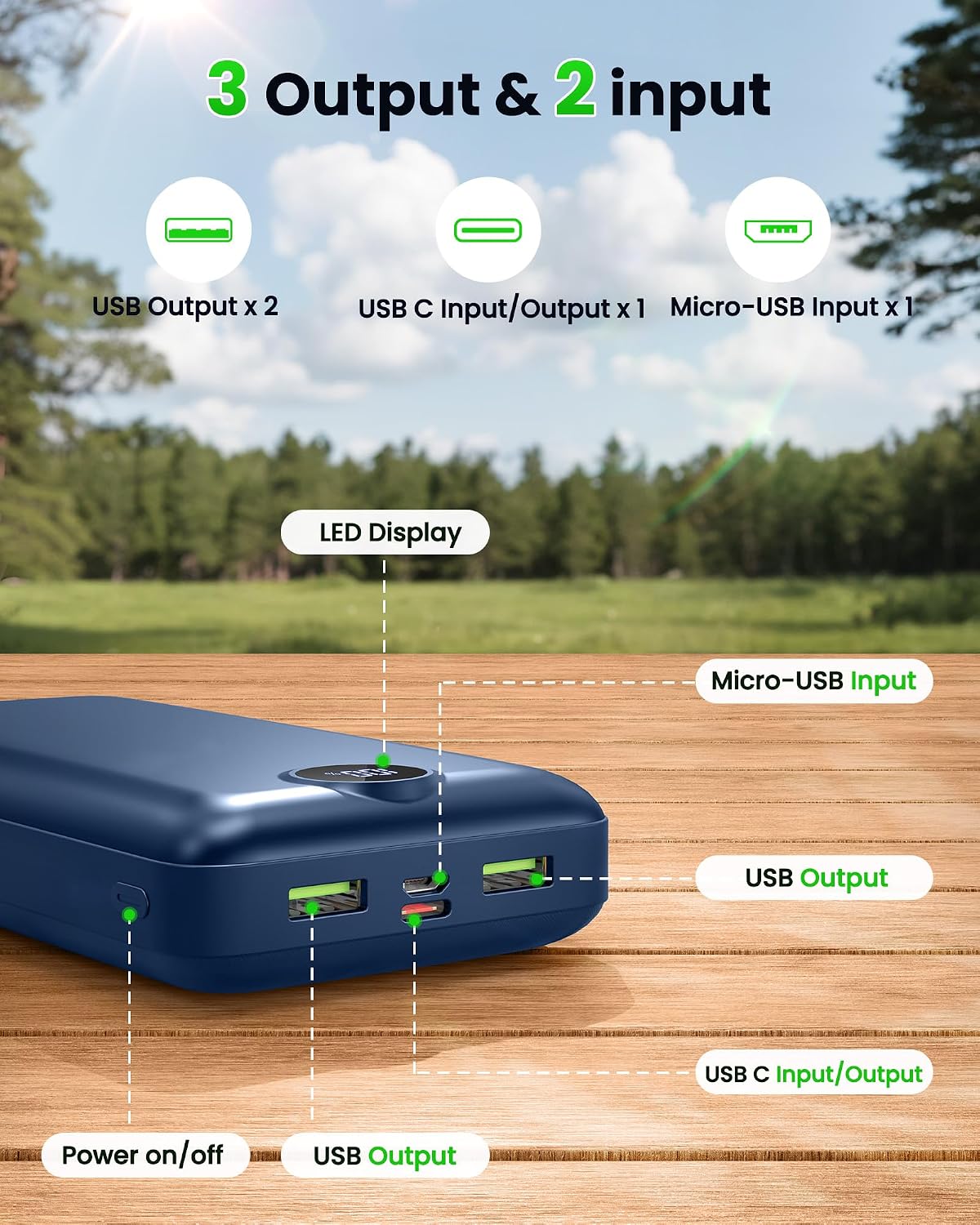 Cargador Portátil Banco de Energía 50000mAh 22.5W Banco de Batería...
