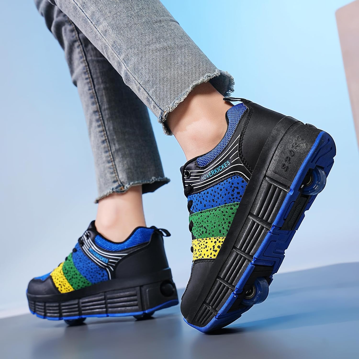 HOVERKICKES Kids Roller Skate Shoes with Wheels Roller Sneakers for...