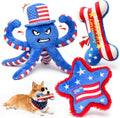 BluPup Juguetes patrióticos para perros, paquete de 3 juguetes de p...
