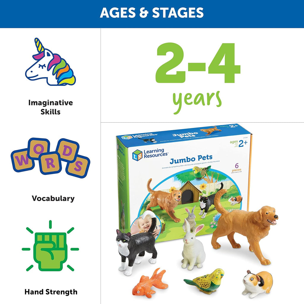 Learning Resources Figuras de animales domésticos Jumbo - 6 piezas,...
