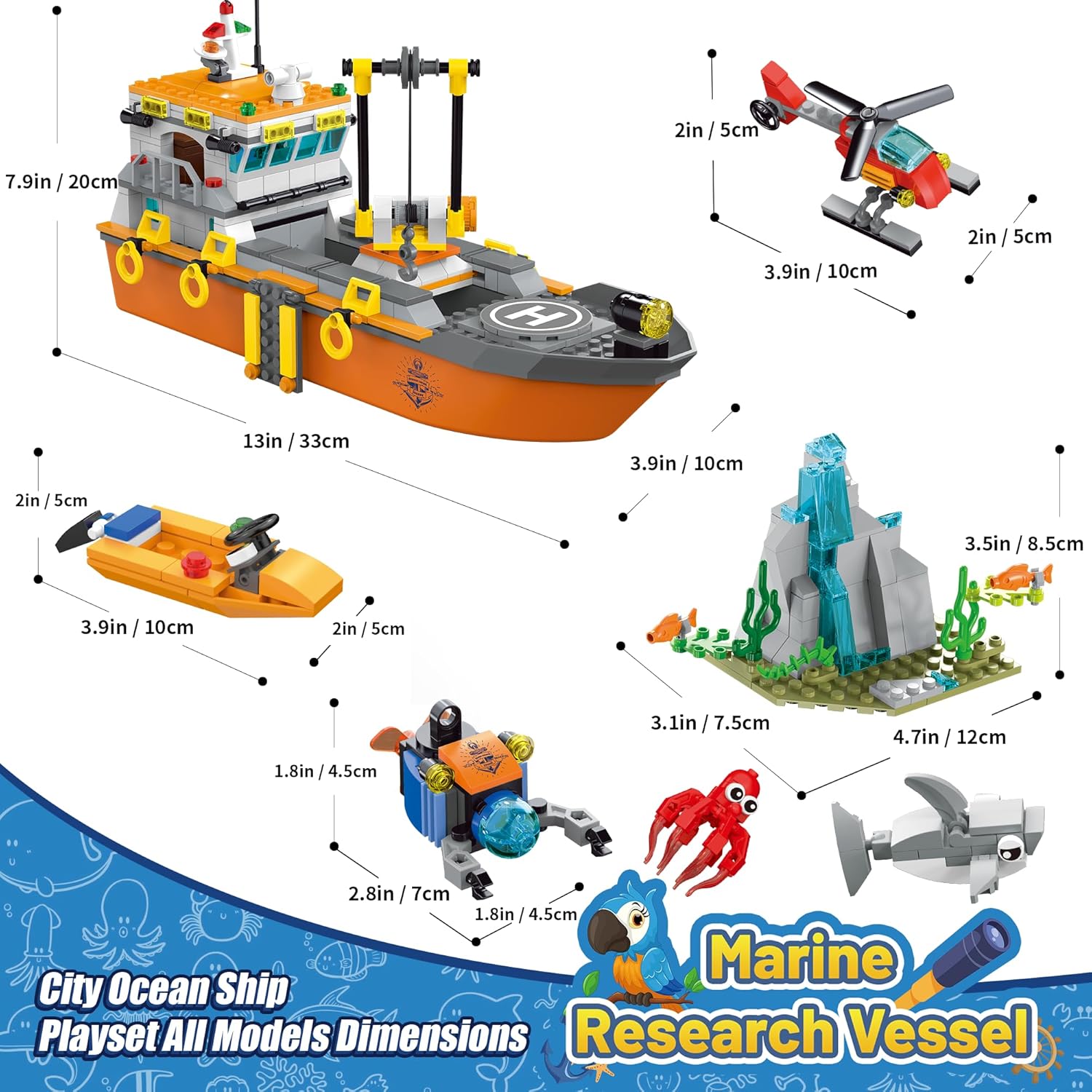 AKWME City Ocean Explorer - Juego de construcción de barcos explora...