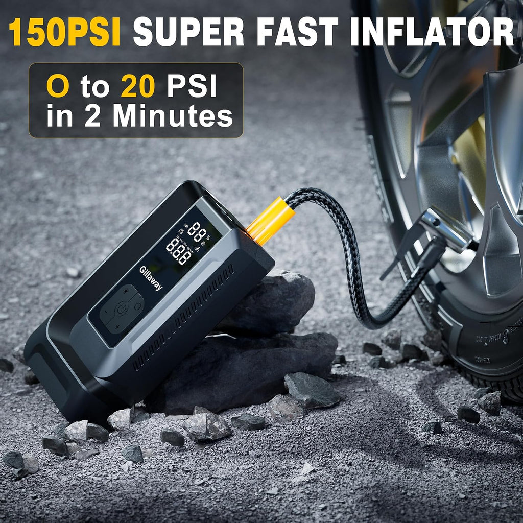 Arrancador portátil de arranque de automóvil de 6000 A con inflador...