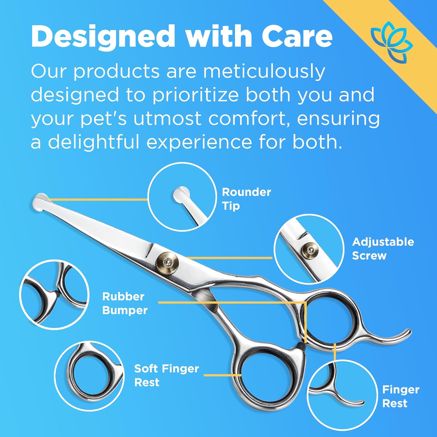 Equinox - Tijeras de aseo para perros y deshedder - Juego de tijera...