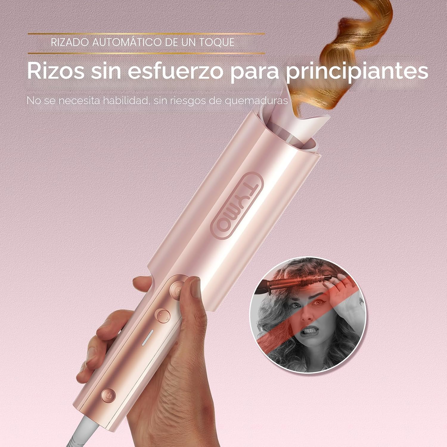 Rizador Automático Rotativo Mejorado - TYMO CurlPro Plus Varilla de...