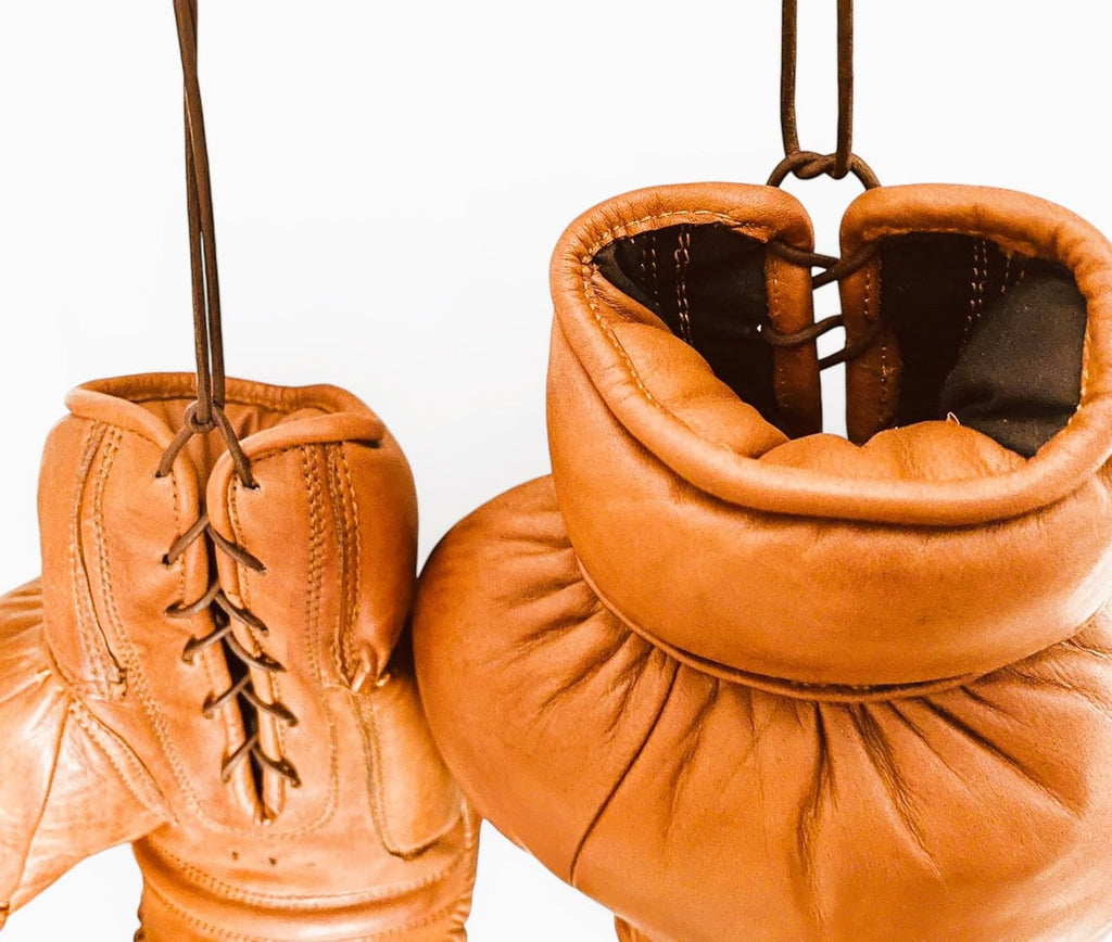 Geoffrey I Guantes de Boxeo I Vintage TT Modelo I Tan 100% Cuero de...