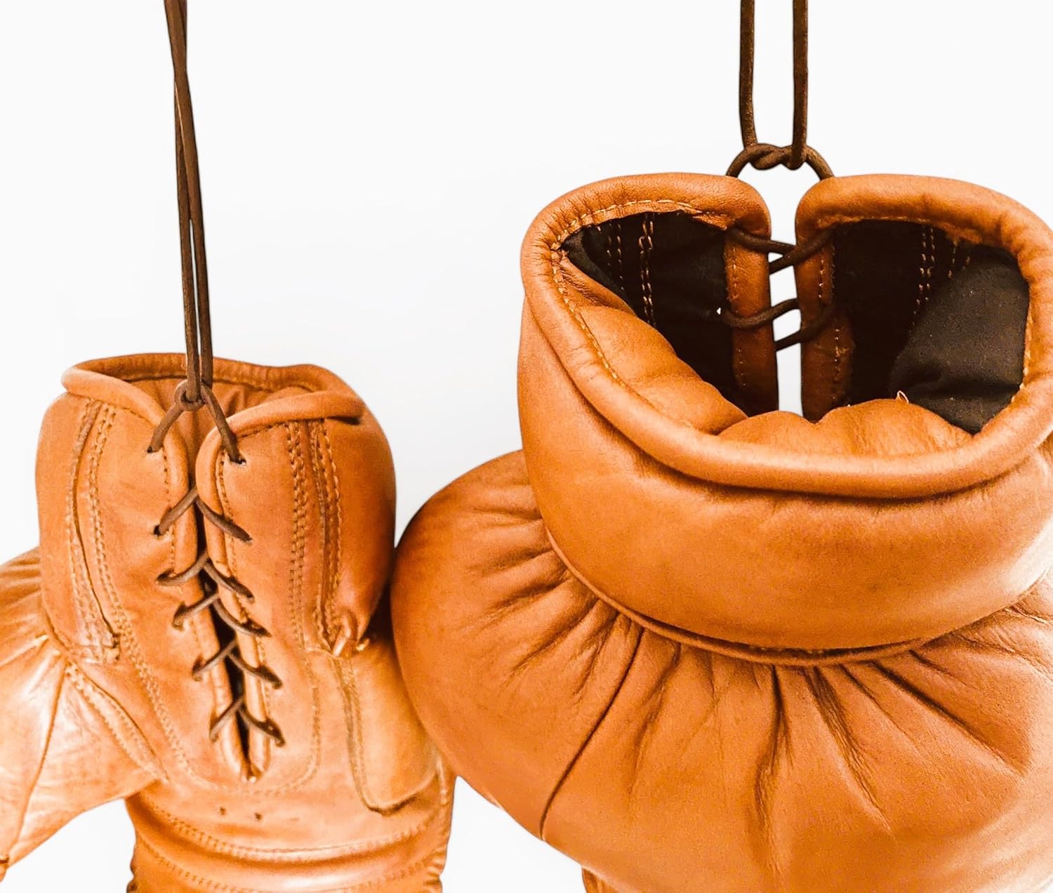 Geoffrey I Guantes de Boxeo I Vintage TT Modelo I Tan 100% Cuero de...