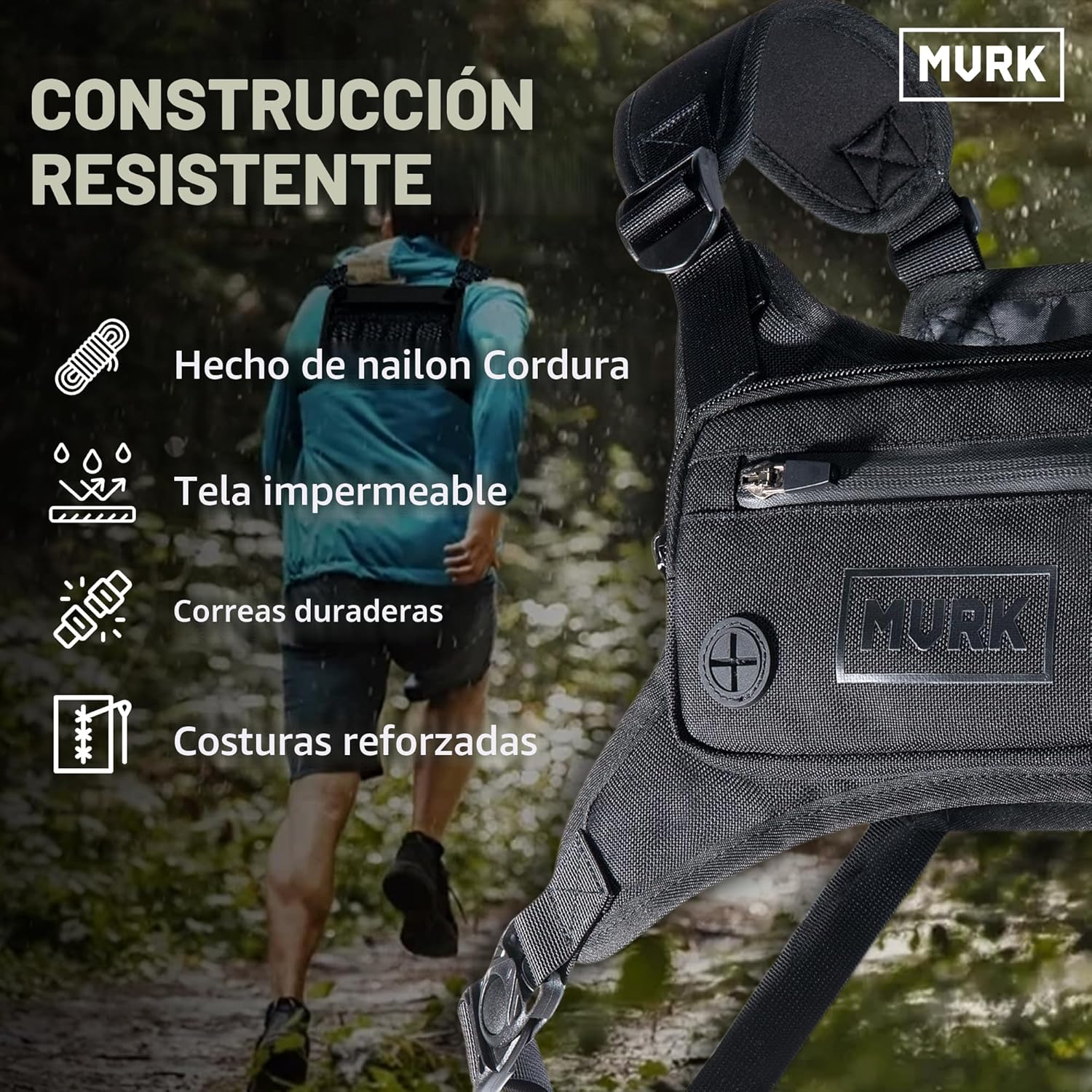 MVRK Mochila de pecho resistente al agua - Chaleco para correr para...