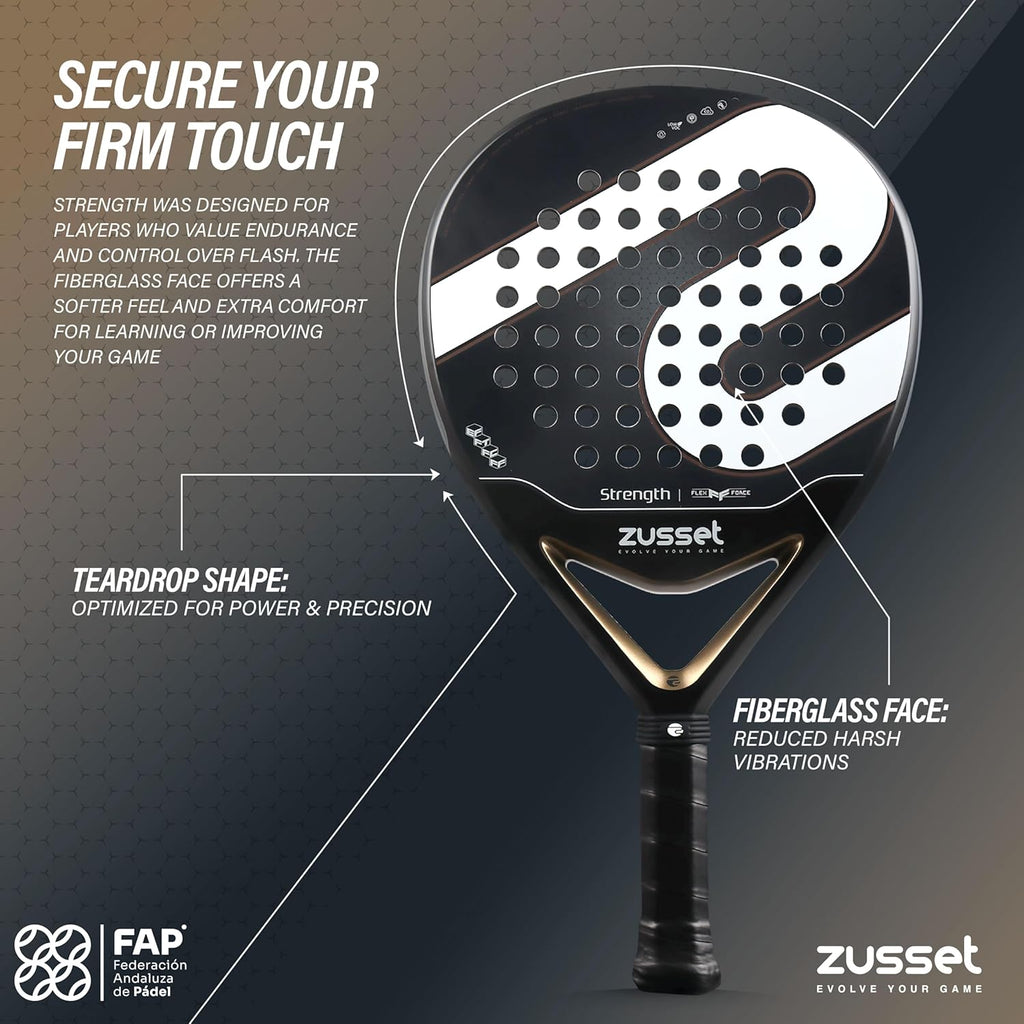ZUSSET Pala de Padel Strength 2025 | Pala de Padel de forma redonda...