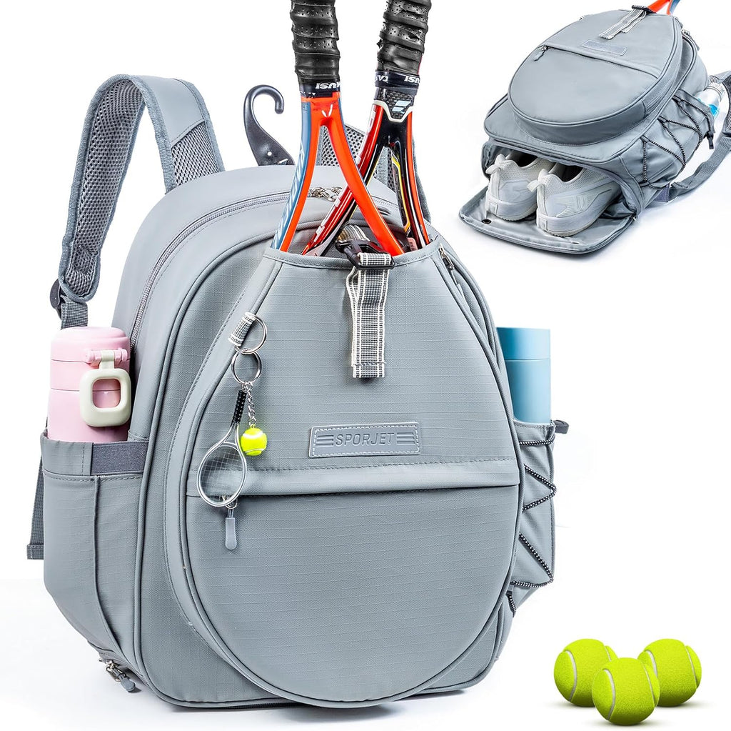 SPORJET Mochila de Tenis con Soporte para 2 Raquetas, Bolsa de Raqu...