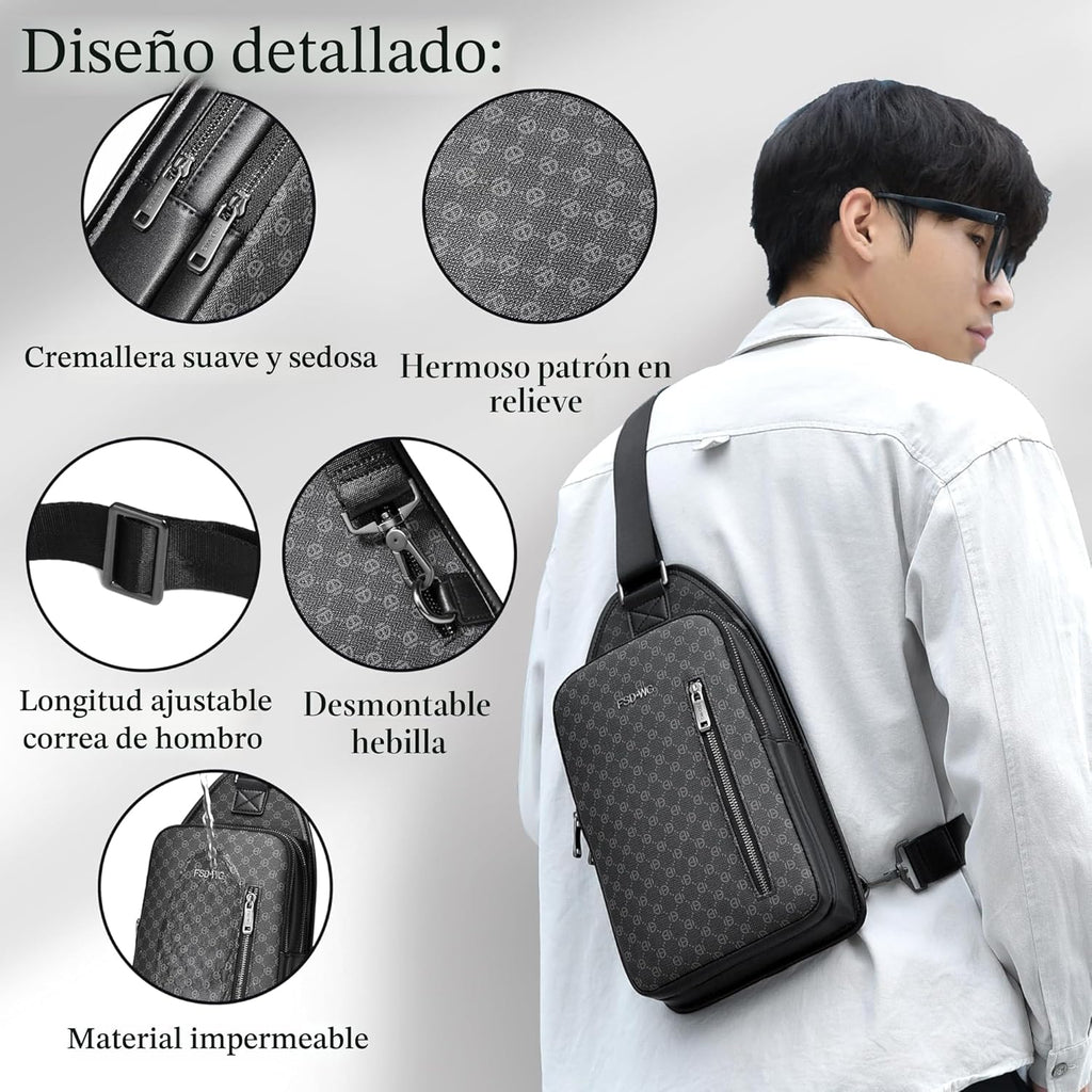 FSD WG - Mochila de bandolera para hombres - Bolso para el pecho, b...