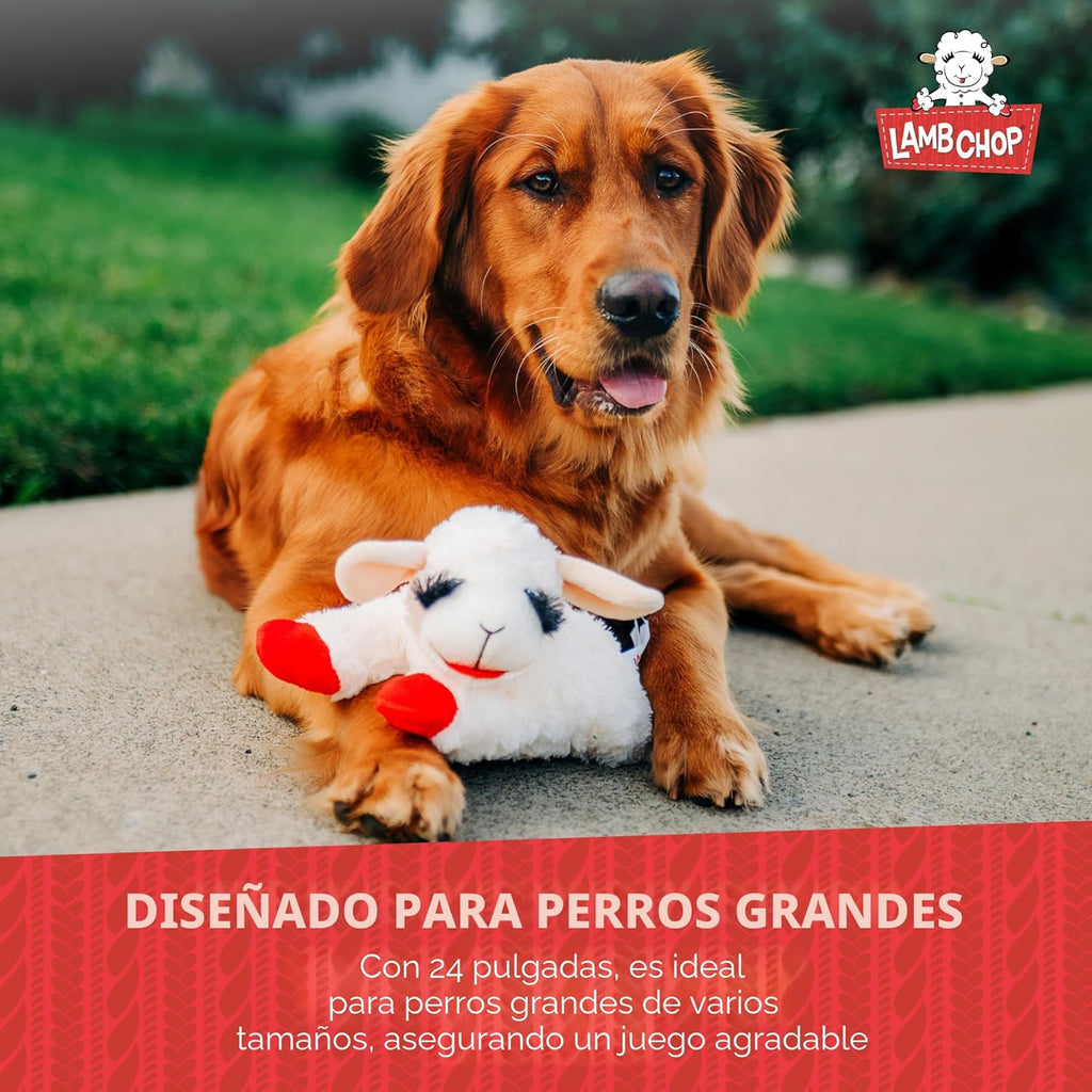 Multipet Licenciado oficialmente Lamb Chop Jumbo White Pelush Dog T...