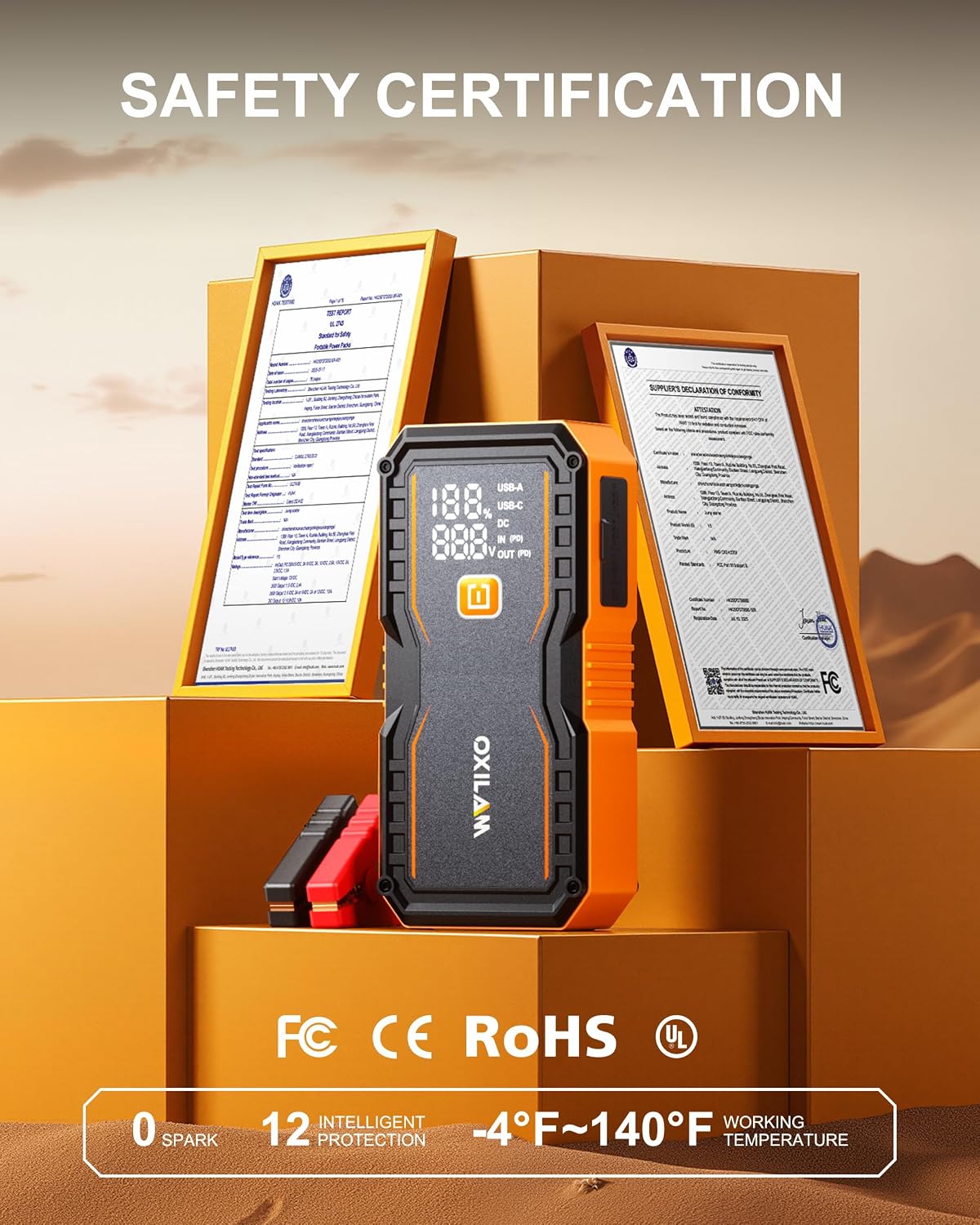 OXILAM Arrancador 24000mAh para todos los motores de gasolina y dié...