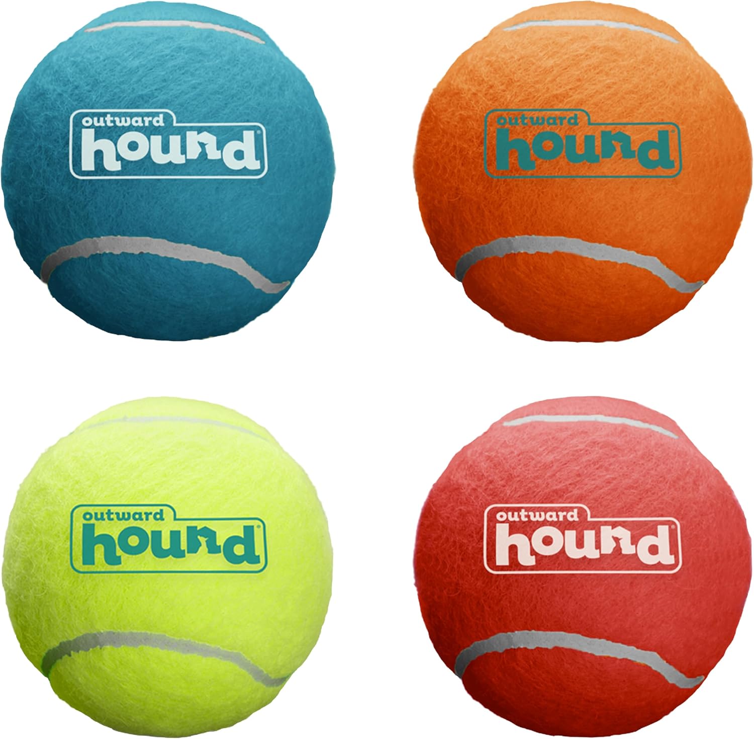 Outward Hound Squeaker Ballz Paquete de 4 Juguetes de Pelotas de Te...