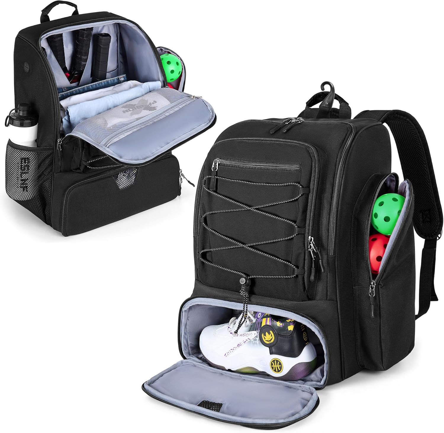 GOBUROS Bolsa de Pickleball para 4 Palas con Compartimento para Zap...