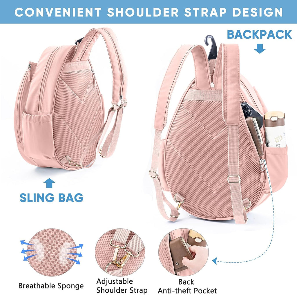 SPORJET Mochila de Tenis con Soporte para 2 Raquetas, Bolsa de Raqu...