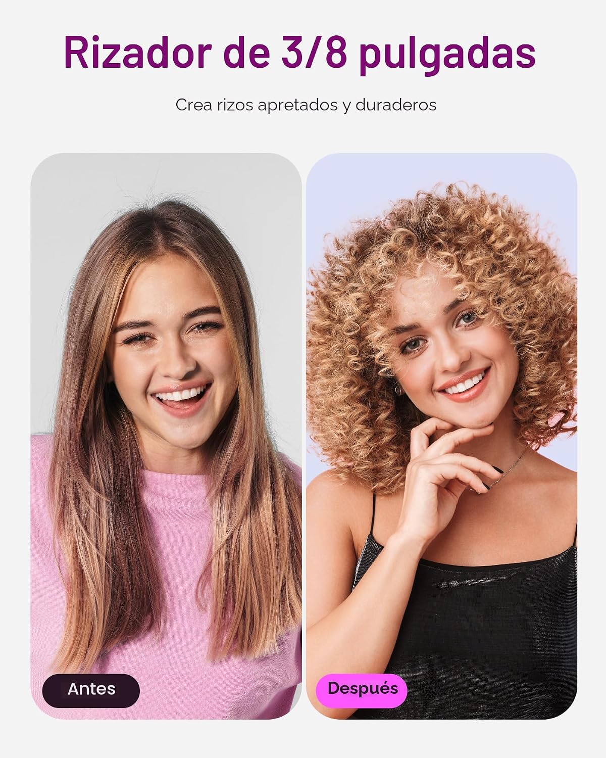Wavytalk - Varita rizadora pequeña de 3\/8 pulgadas para cabello co...