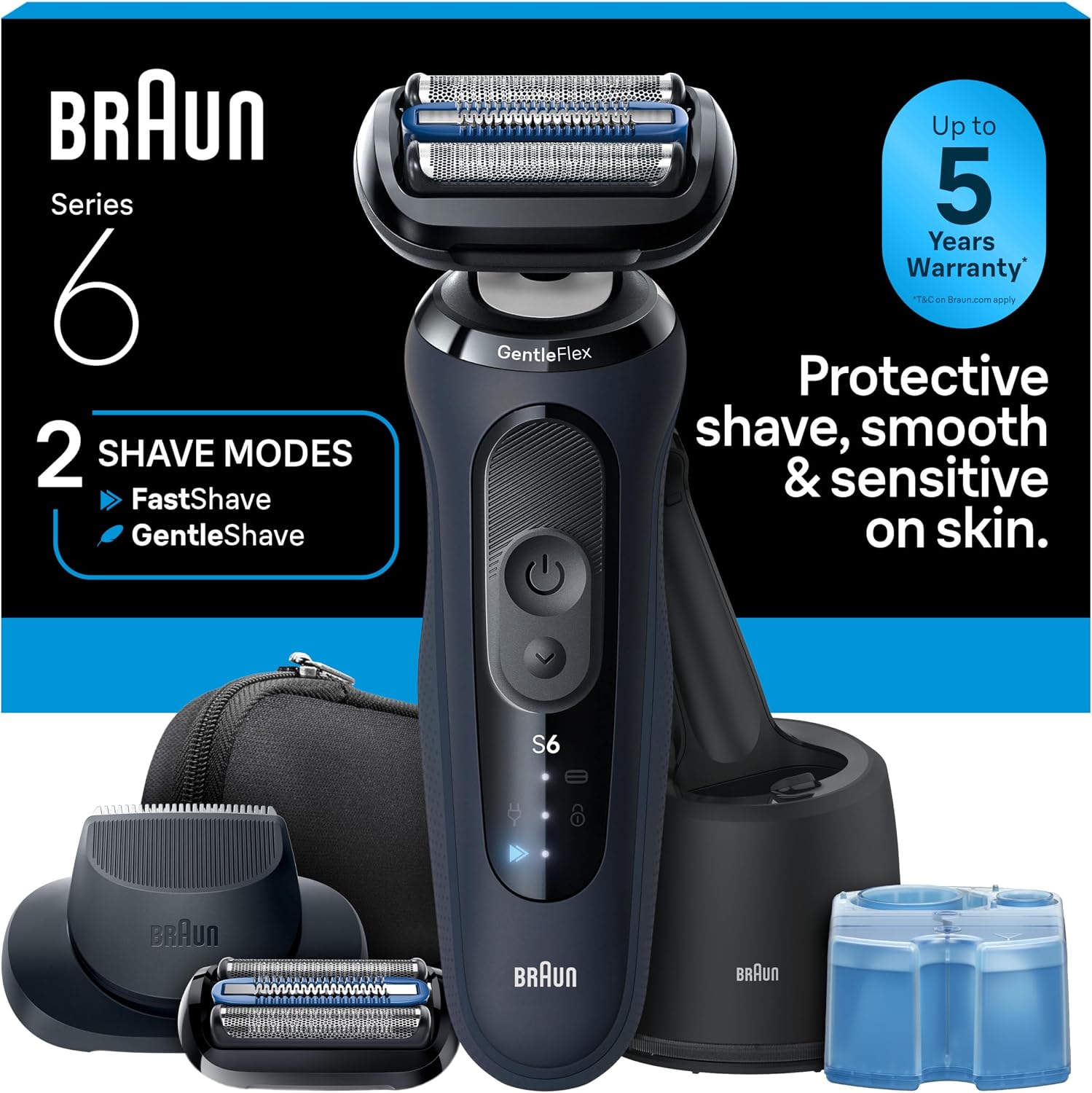Braun Series 6 - Afeitadora eléctrica para hombres, maquinilla de a...