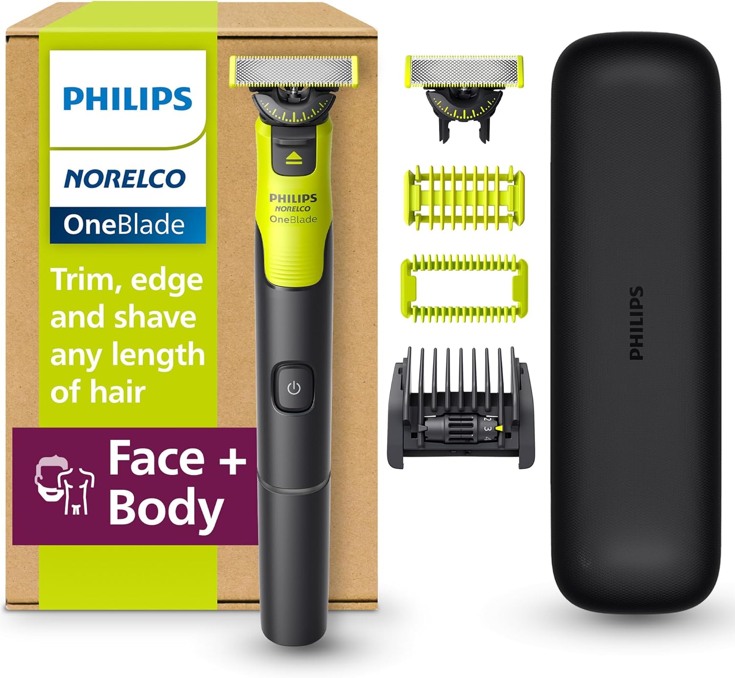 Philips Norelco OneBlade 360 con conectividad híbrida cara + cuerpo...