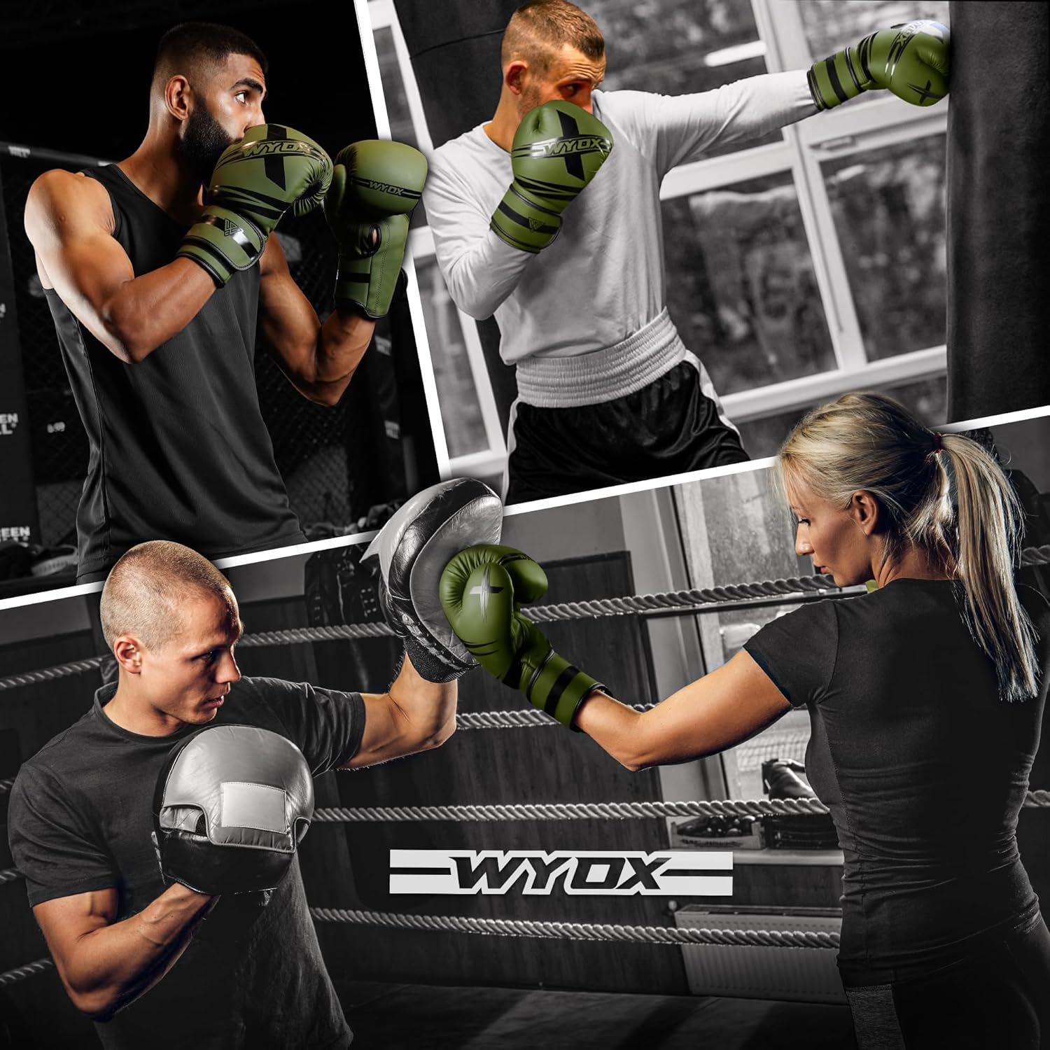 WYOX Guantes de boxeo para niños de 4 onzas, 6 onzas, 8 onzas, guan...