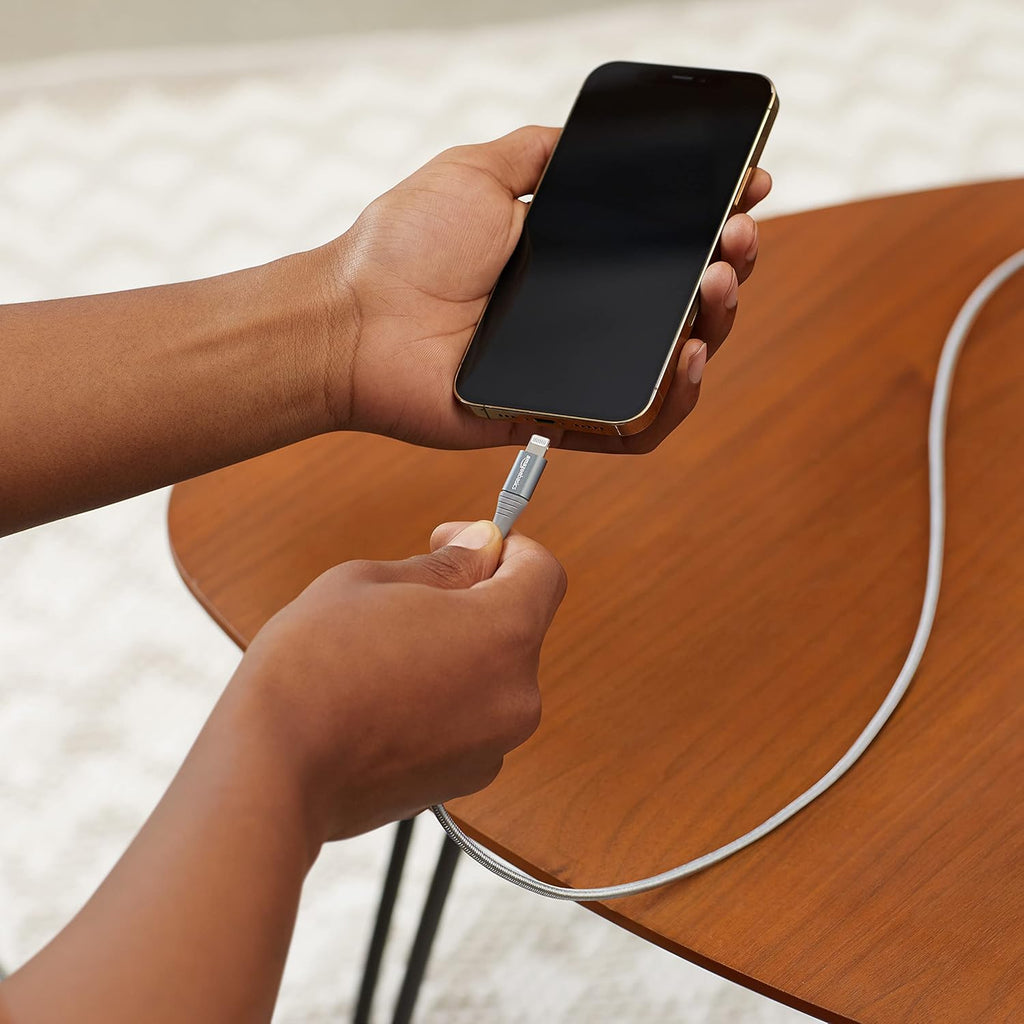 Amazon Basics - Cable Lightning de nailon trenzado doble a USB, col...