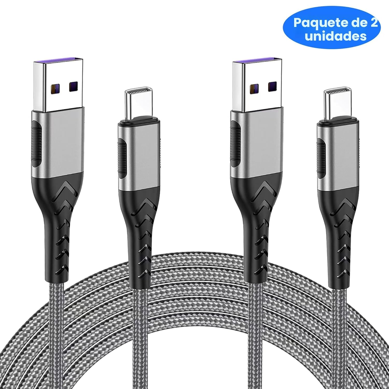 Cable USB C Durcord, Upgarded - Paquete de 2 cables de carga rápida...