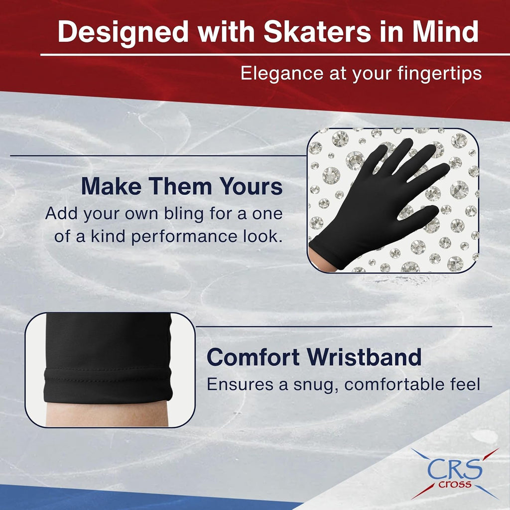 CRS Cross Competition Figure Skating Gloves | Fitted Stretch Spande...