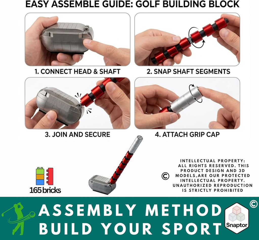 Juego de construcción de juguetes de golf compatible con Lego Golf,...
