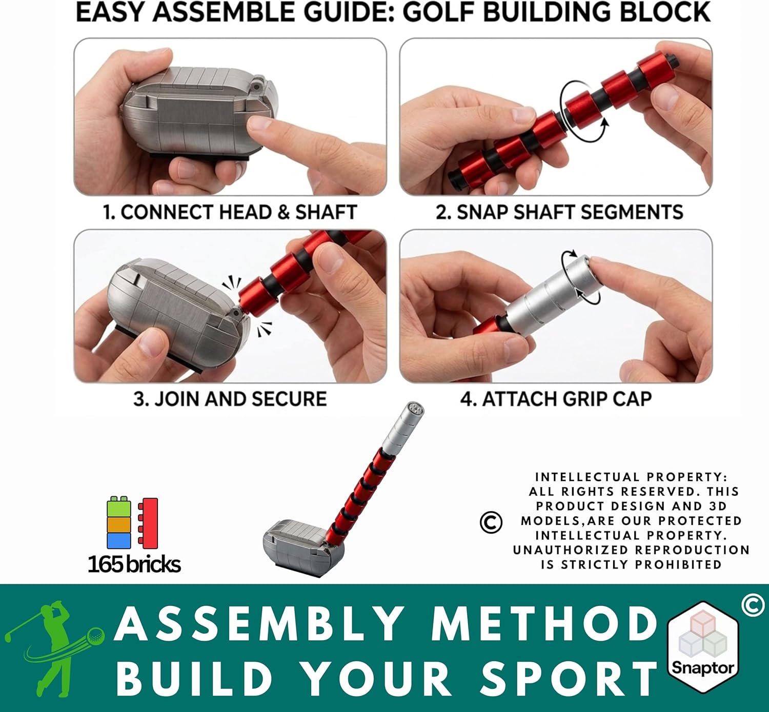 Juego de construcción de juguetes de golf compatible con Lego Golf,...