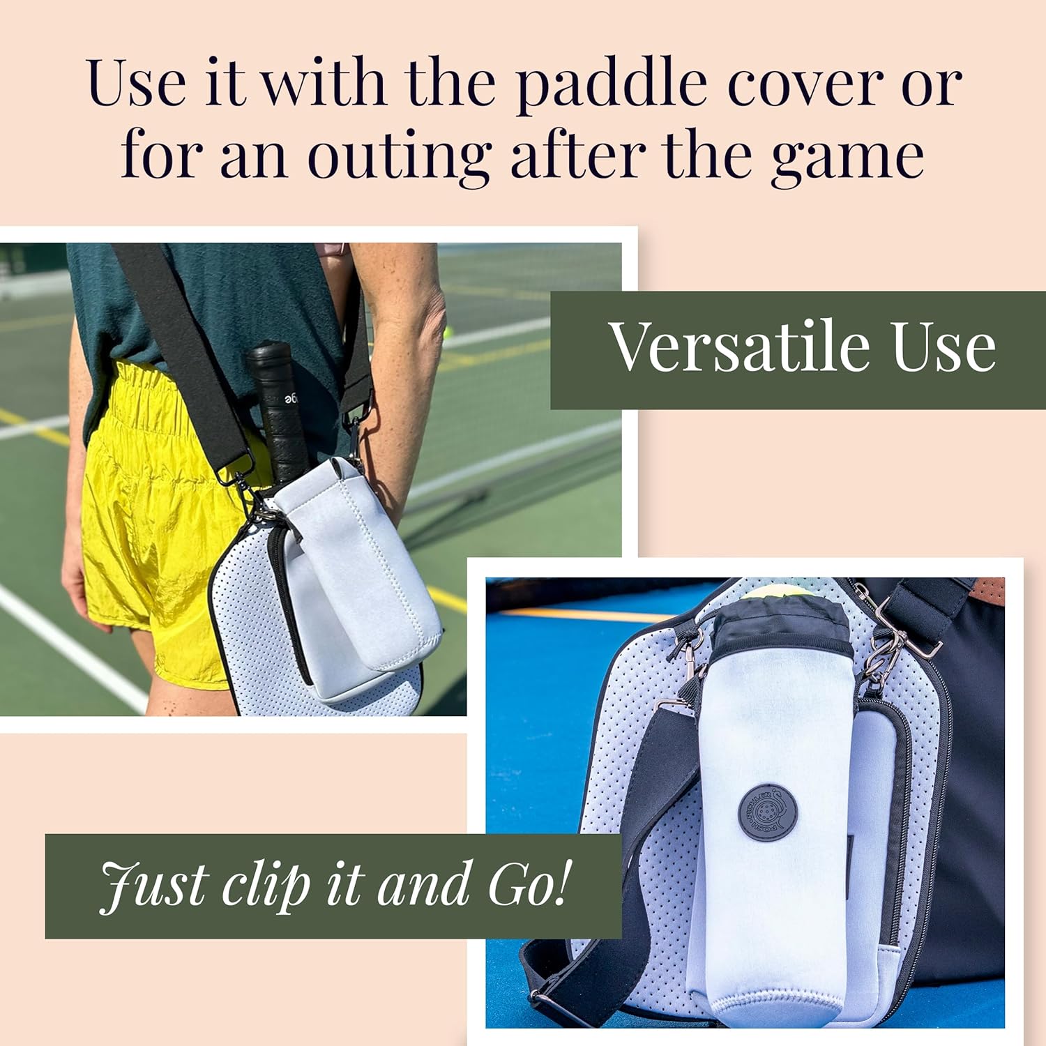 Posh Pickler Bolsa de neopreno expandible con clip con cremallera,...