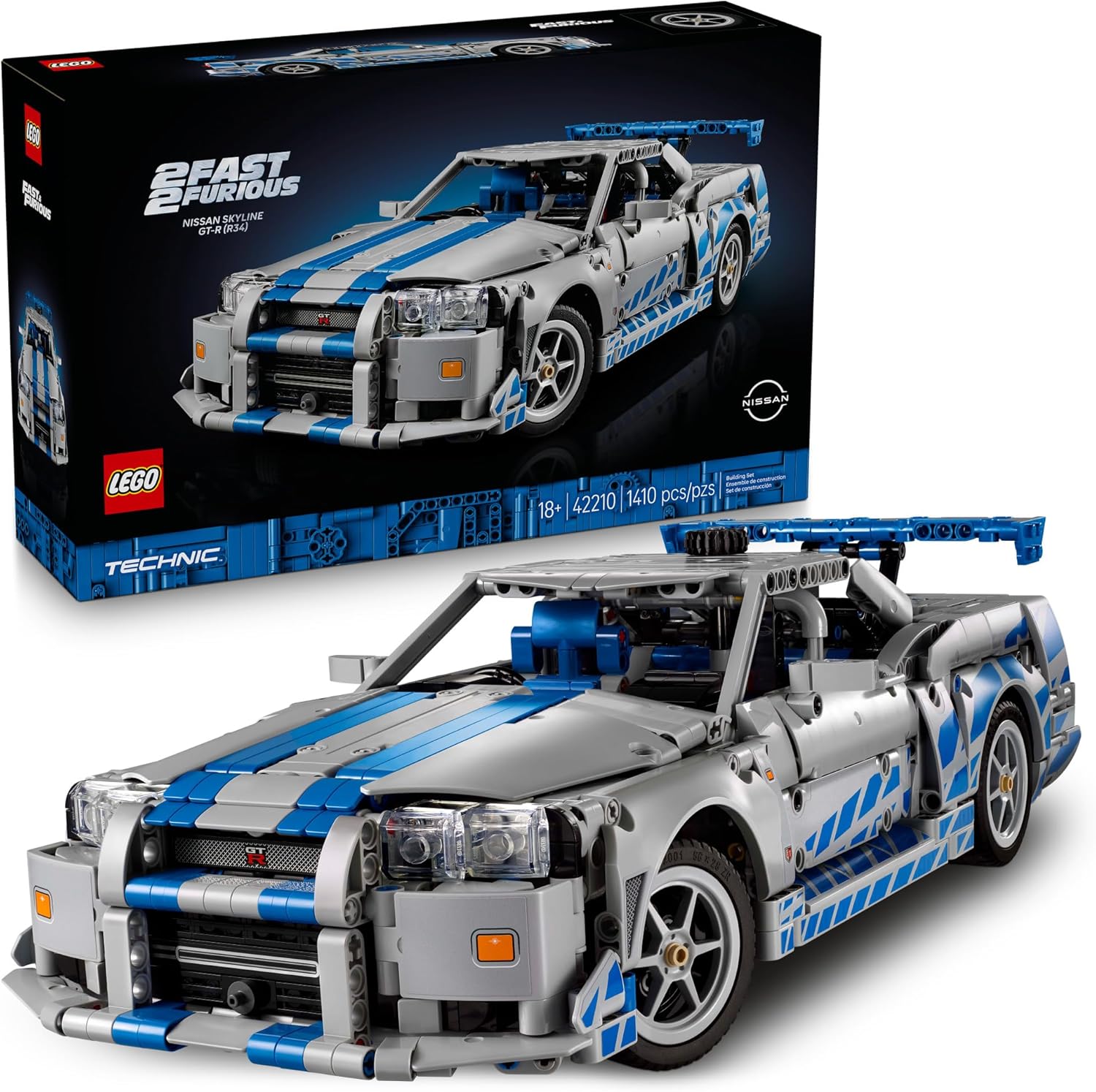 LEGO Technic 2 Fast 2 Furious Nissan Skyline GT-R (R34) Coche - Kit...