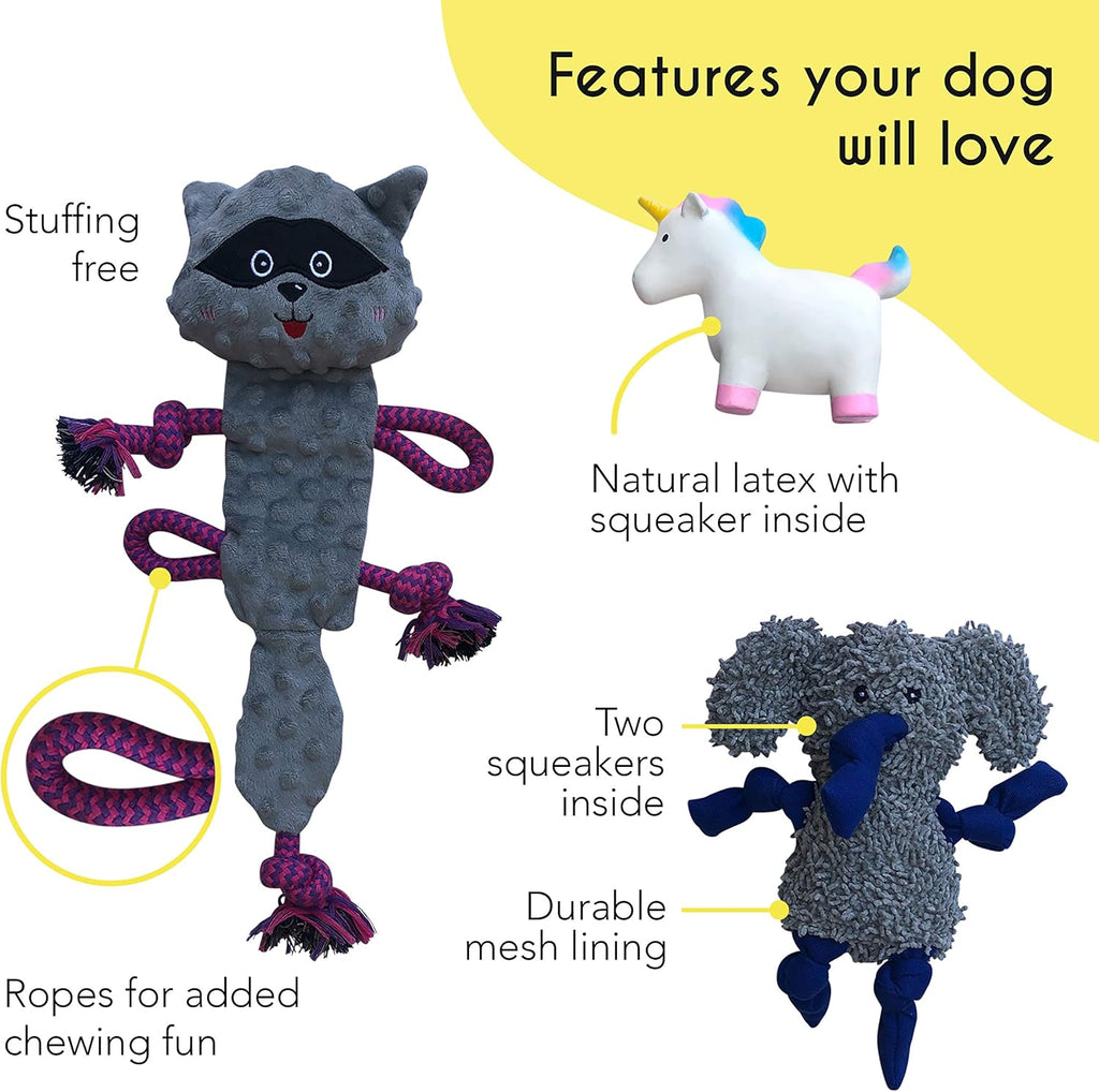 Rocket &amp; Rex, juguetes masticables para perros y cachorros. Lim...