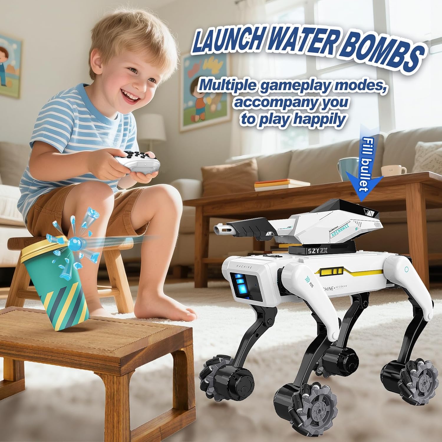 Kit de perro robot 3 en 1 con ruedas, más de 30 acciones biónicas,...