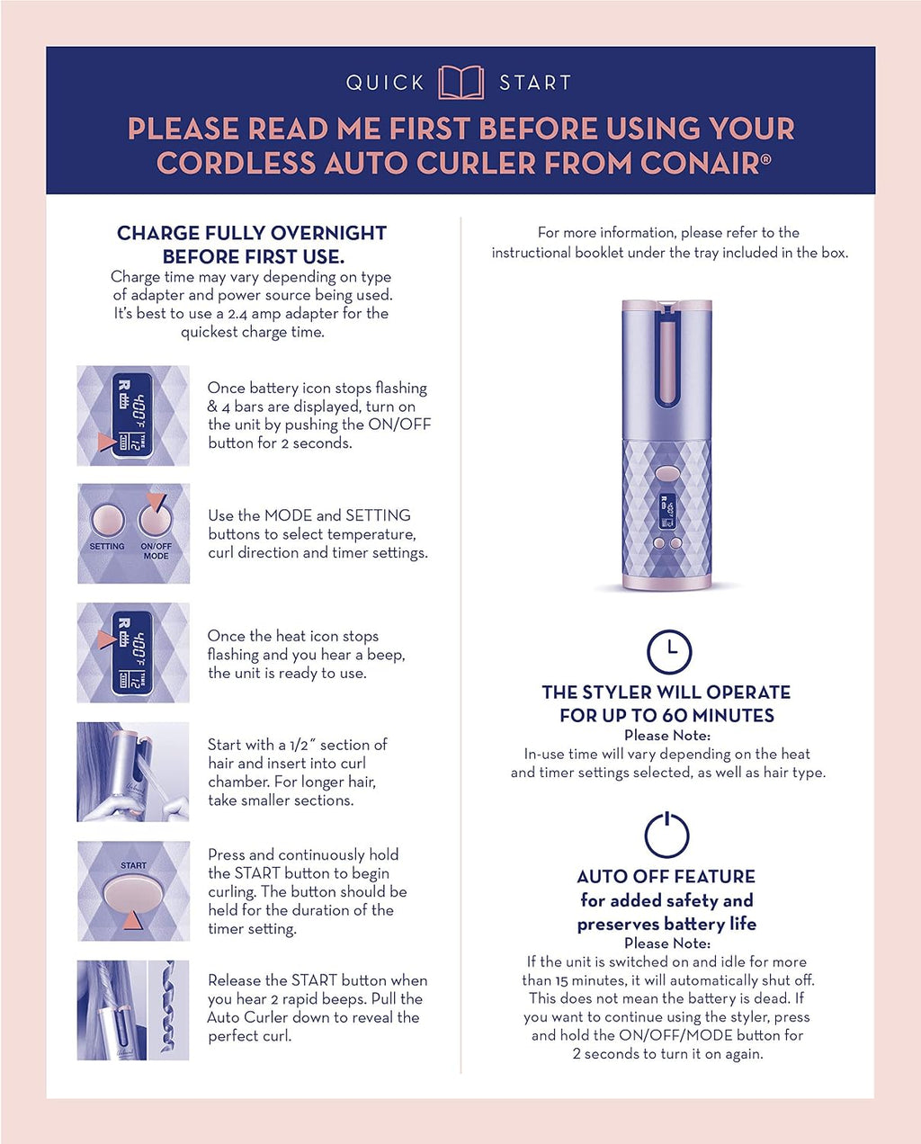 Conair Unbound Rizador Automático Inalámbrico - Rizador Automático...