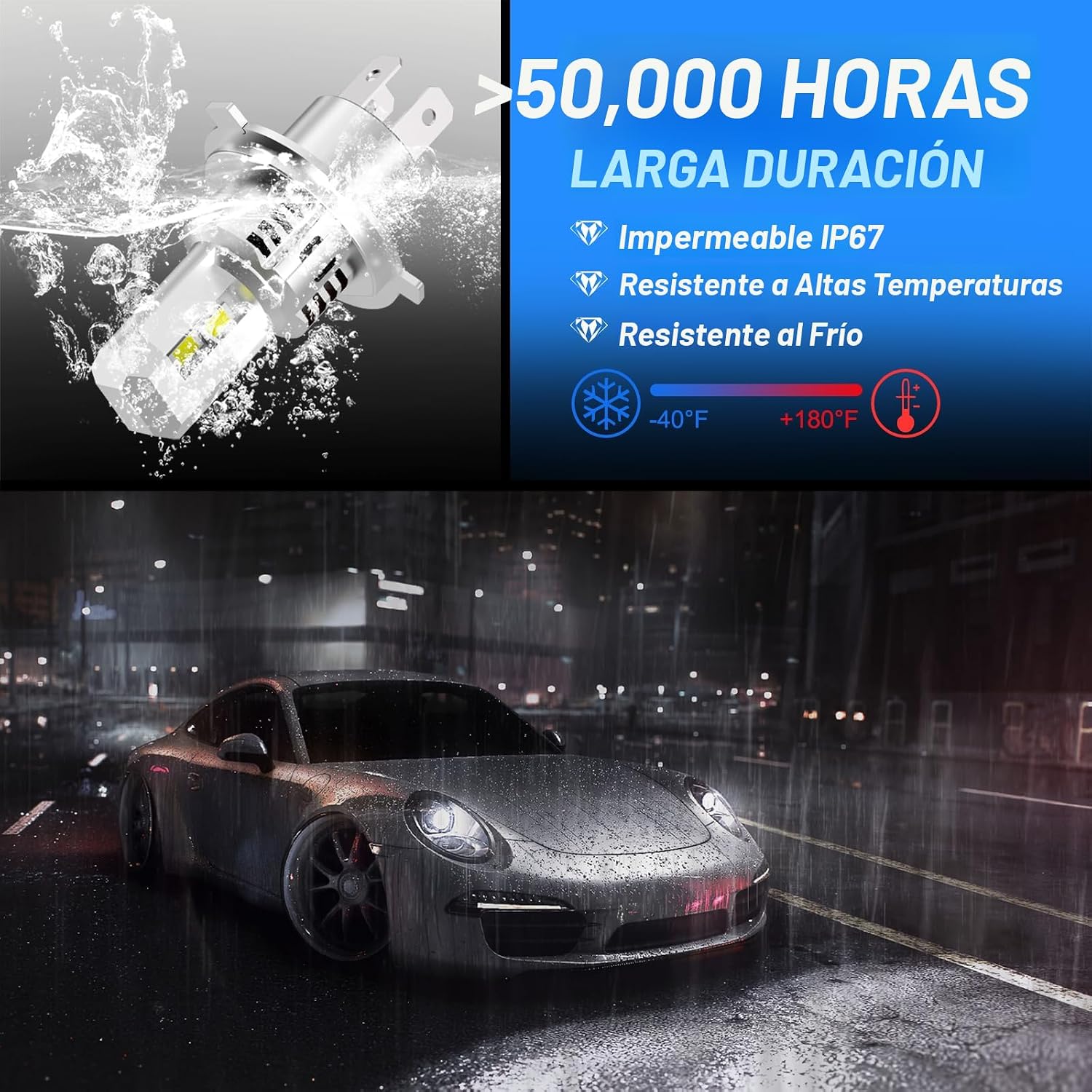 AHOBXD Bombillas H4 mejoradas, superbrillantes, 60000 lúmenes, bril...