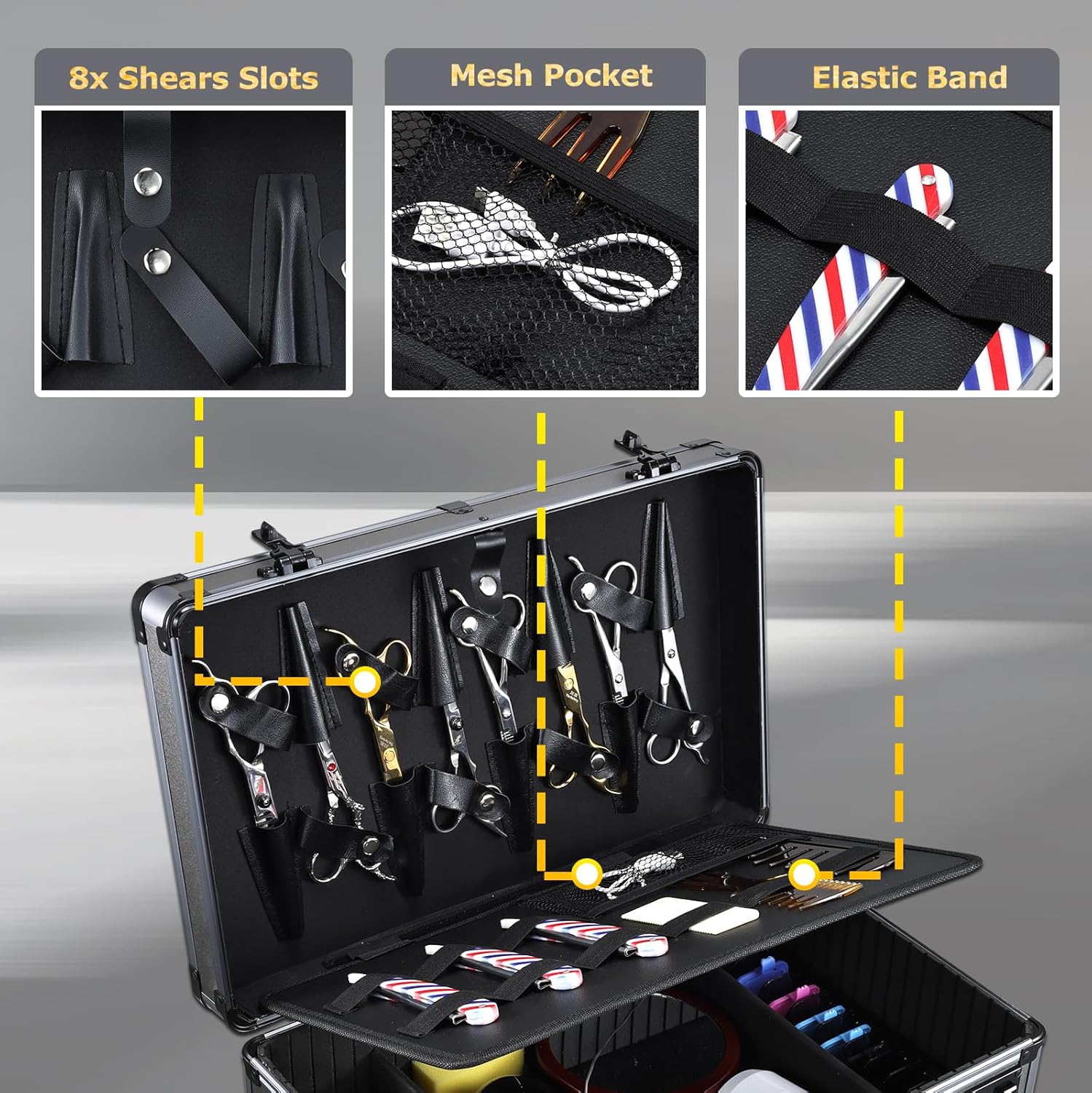 Yueieoun Estuche de Barbero Profesional \u2013 Estuche Portátil de...