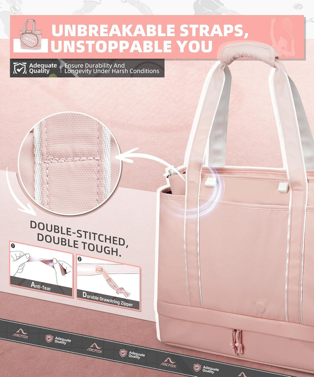 ARCFOX Bolsa de Tenis Tote para Mujer, Bolsas de Tenis Rosa 2 en 1...