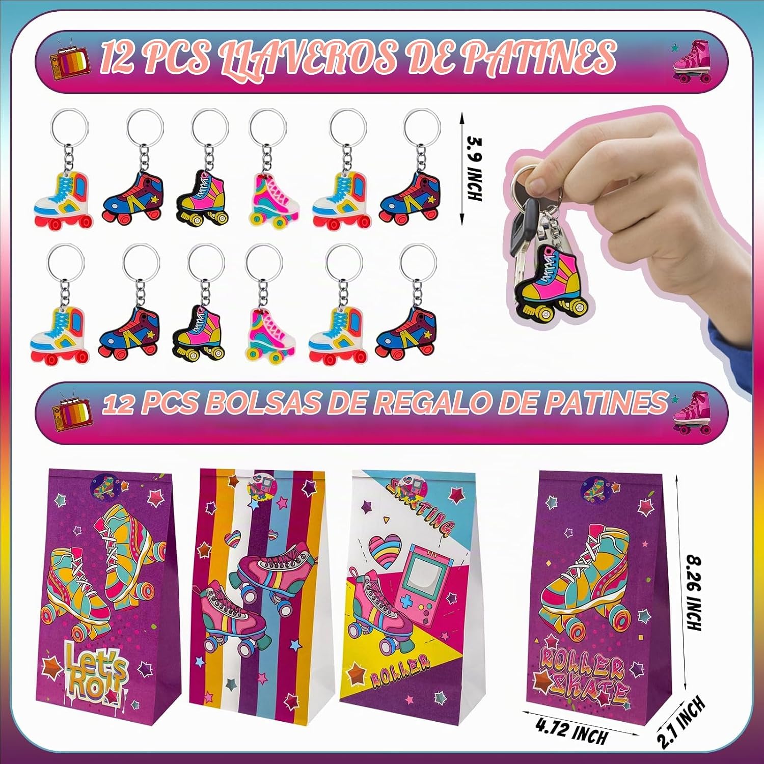 Joyvorite Juego de 134 Piezas de Artículos de Fiesta de Patinaje so...