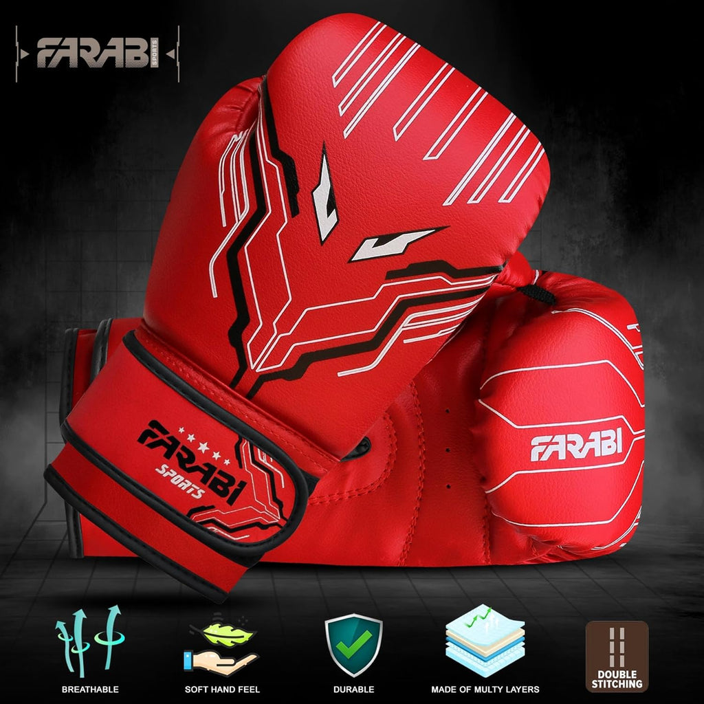 Farabi Sports Guantes de boxeo para niños y niñas, guantes de kickb...