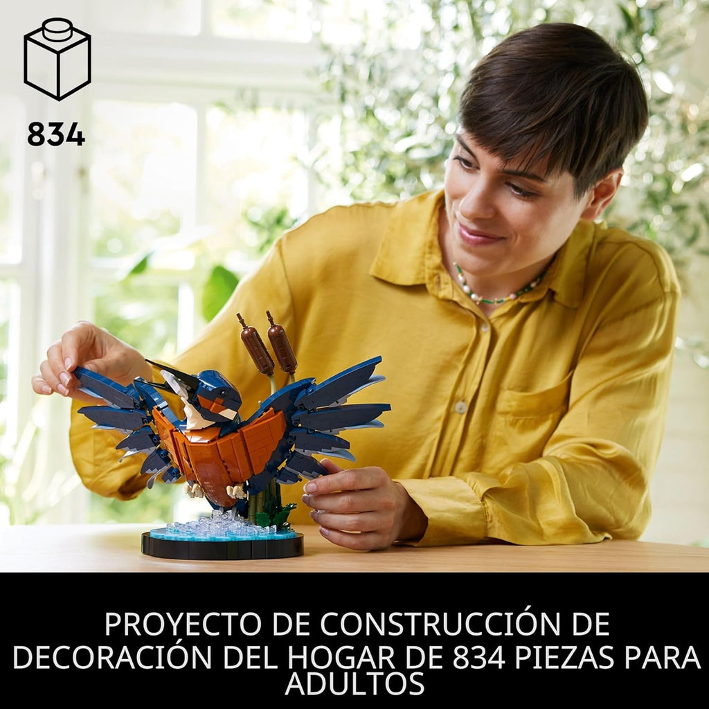LEGO Icons Modelo de Ave Martín Pescador, Set Creativo para Adultos...