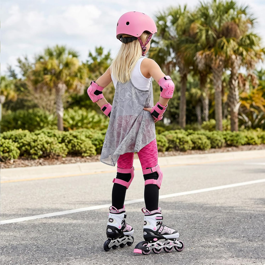 Lightning Adjustable 4 Sizes Inline Skates with Full Light up Wheel...