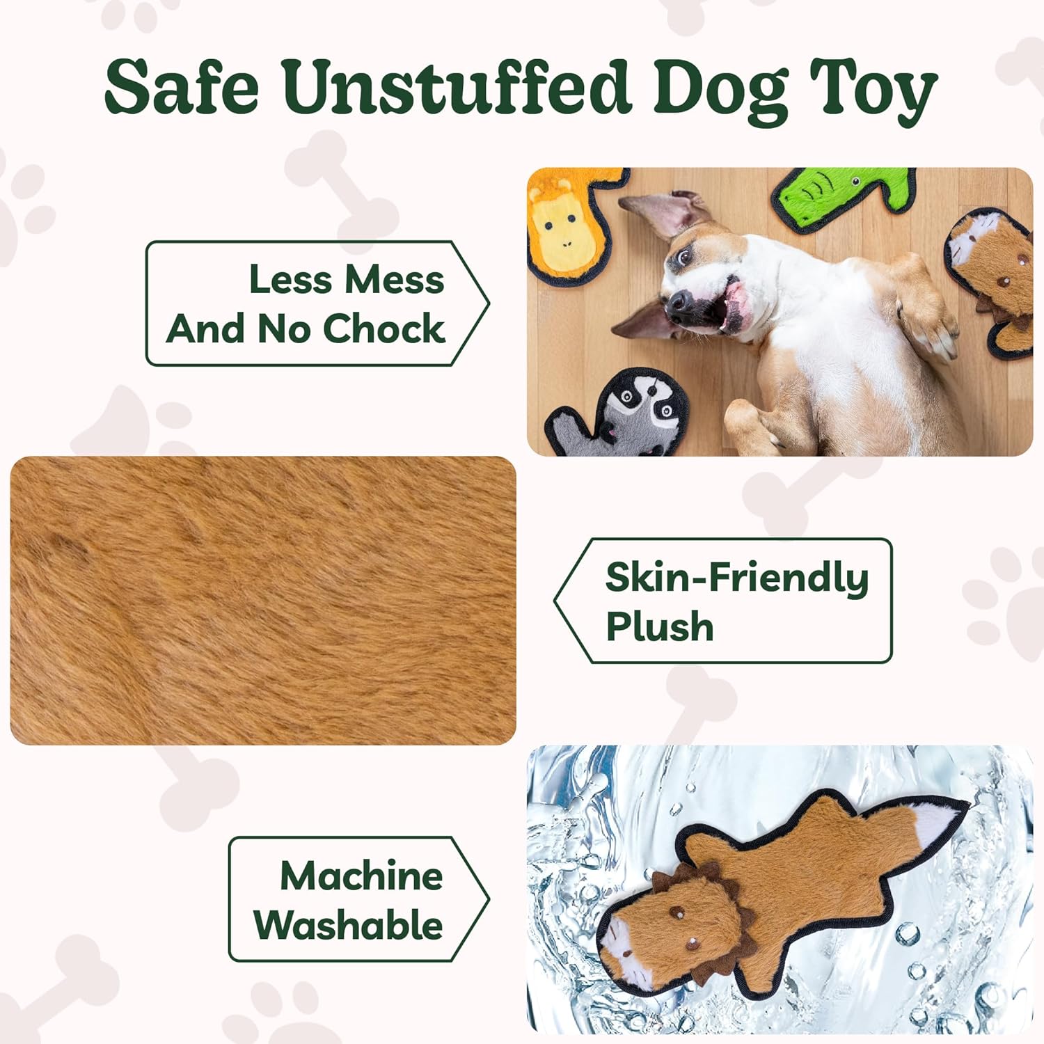 SHARLOVY - Juguetes para perros sin relleno crujientes y chillones,...