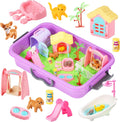 Carolart Contenedor sensorial para mascotas, caja de arena para per...