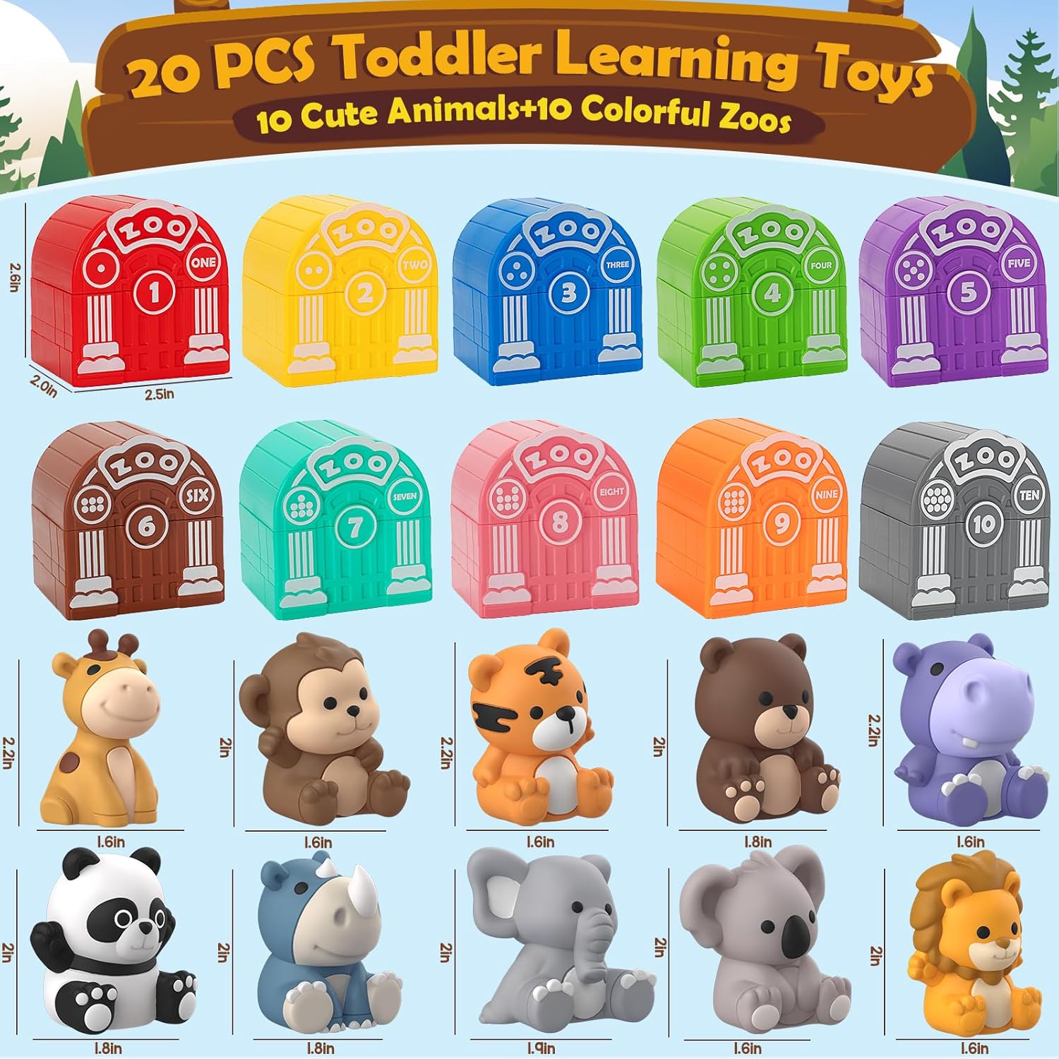 Juguetes de aprendizaje para niños de 1, 2, 3 años, 20 juguetes de...