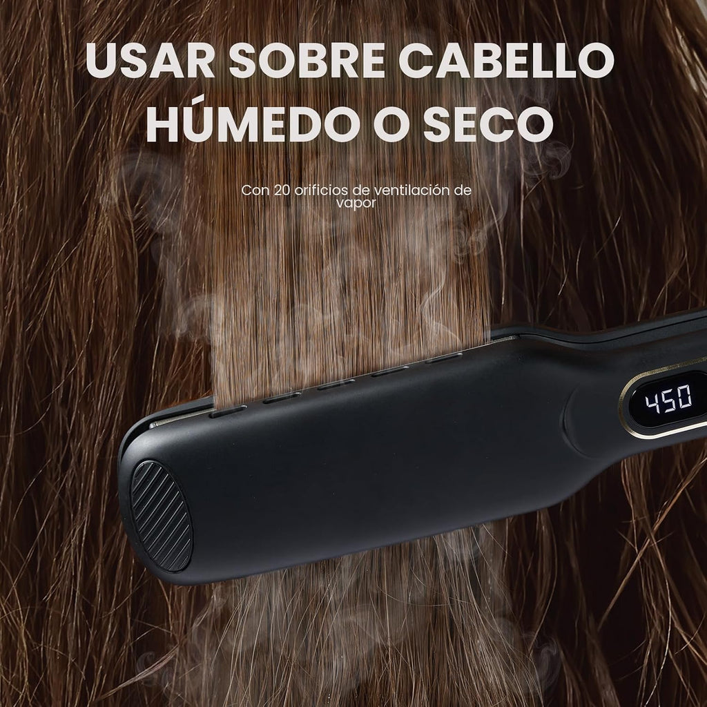 Wavytalk Alisador de pelo de mojado a liso, plancha plana de titani...