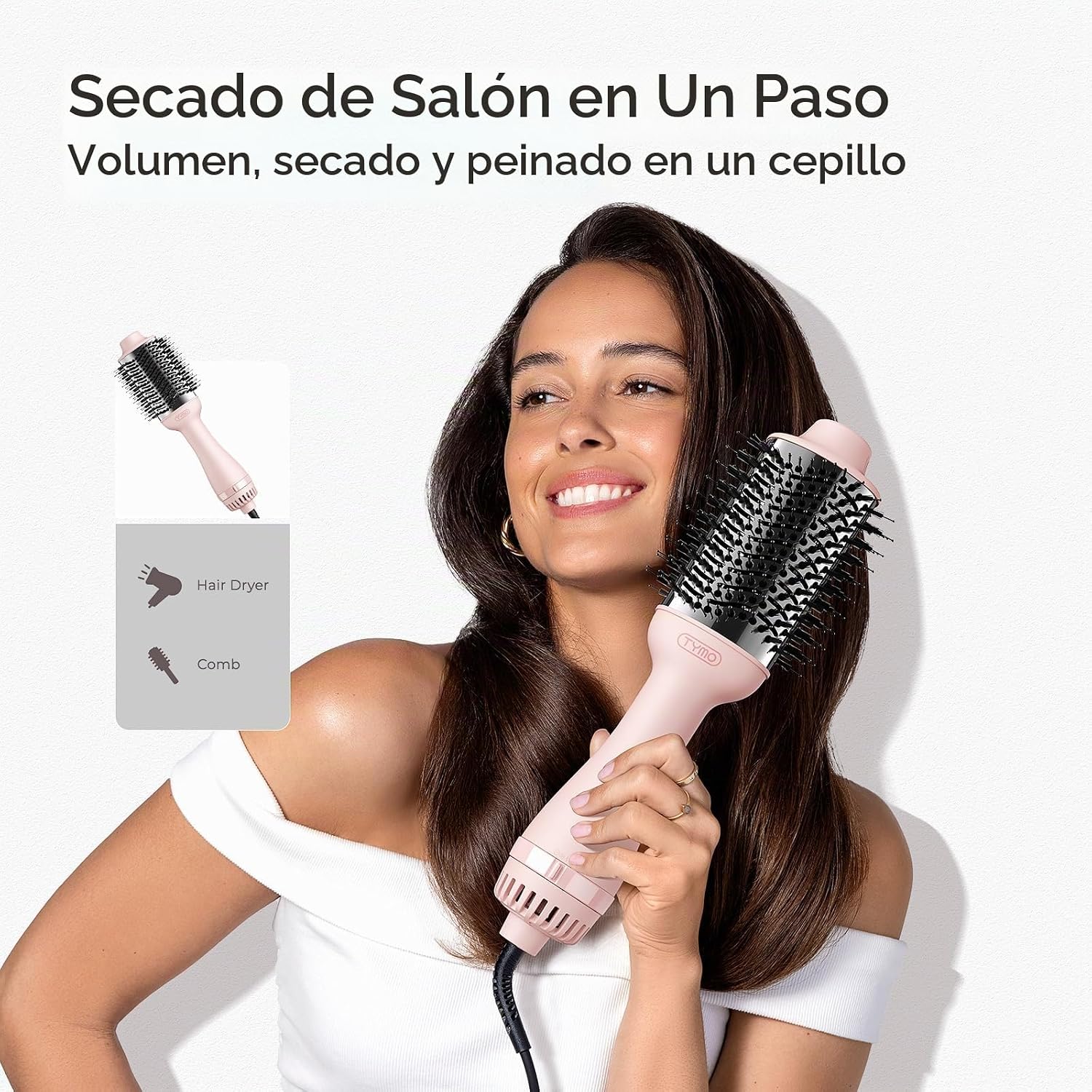 TYMO Cepillo secador de pelo en uno, secador de pelo iónico 4 en 1...