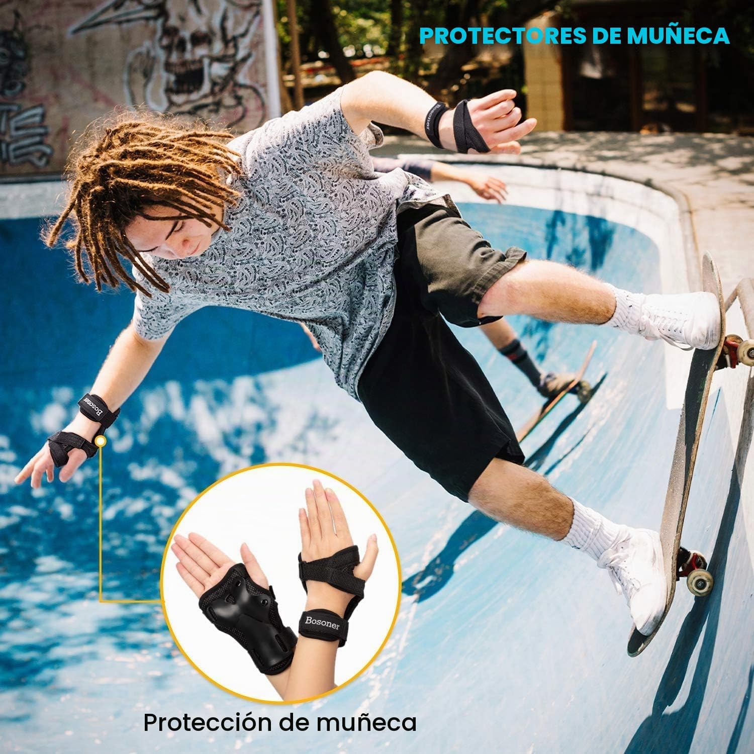 Protección para muñeca, BOSONER Protecciones para muñeca para patin...