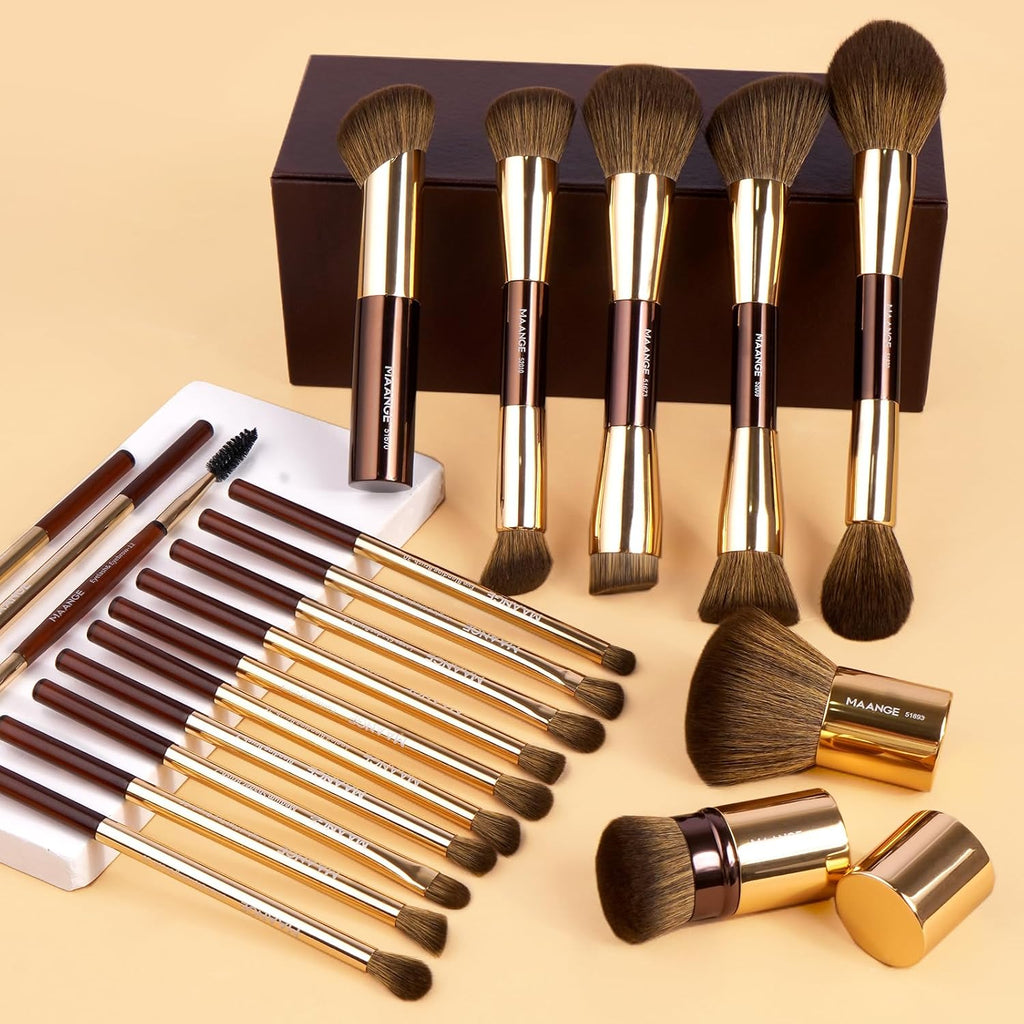 MAANGE - Juego de 20 brochas de maquillaje con caja de regalo, broc...