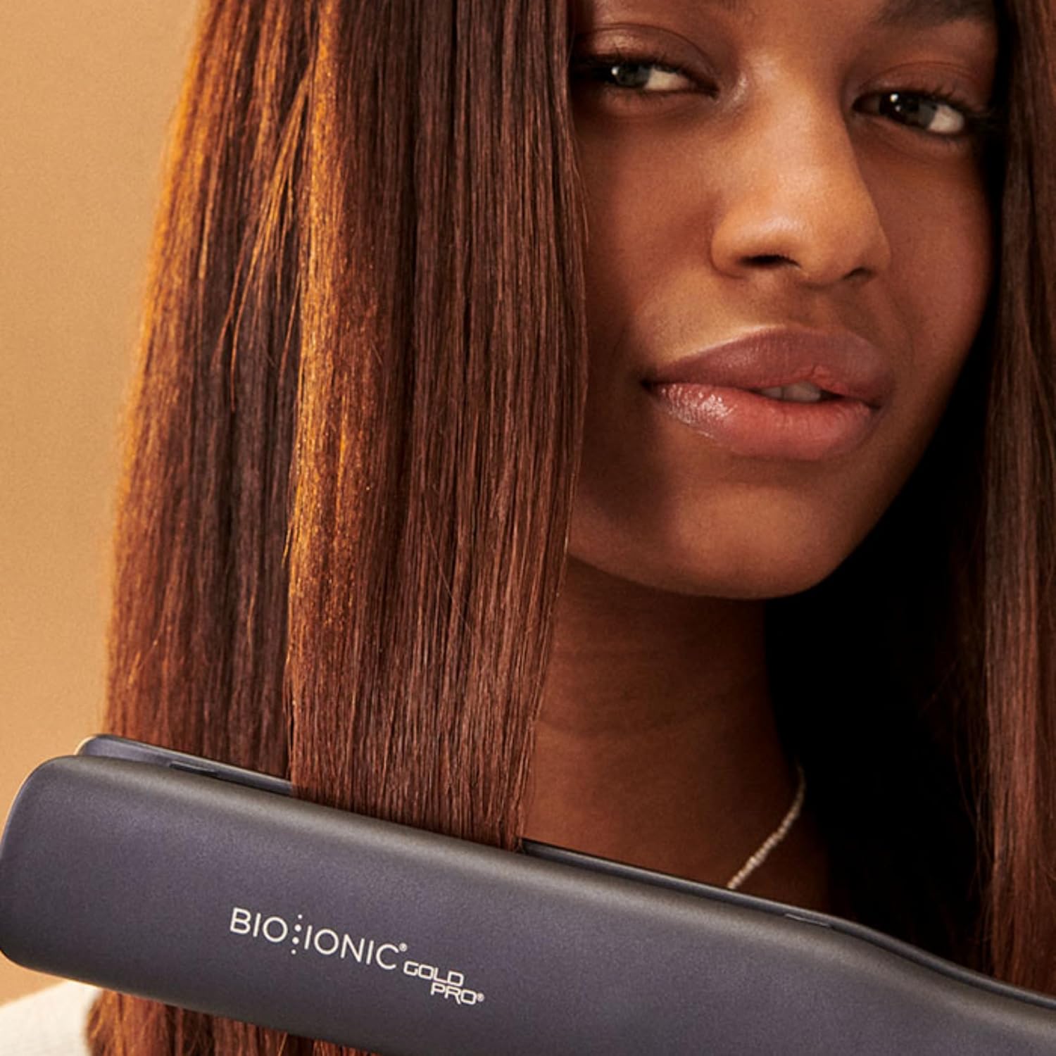 Alisador de cabello Bio Ionic GoldPro, azul, tecnología de calor hi...